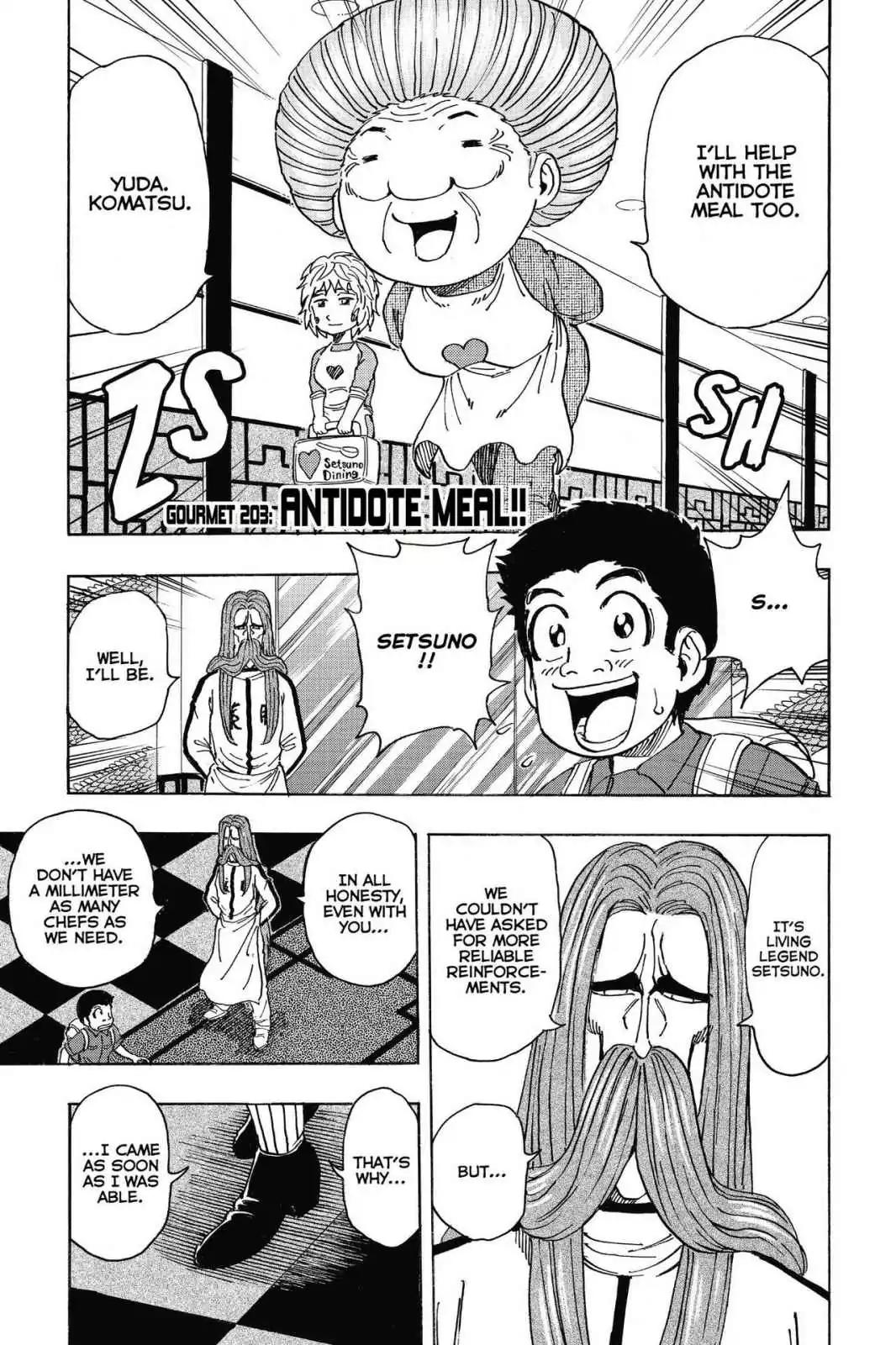 Toriko Chapter 203 page 1 - Chapter 203: Vol.23 Gourmet 203: Antidote Meal!!