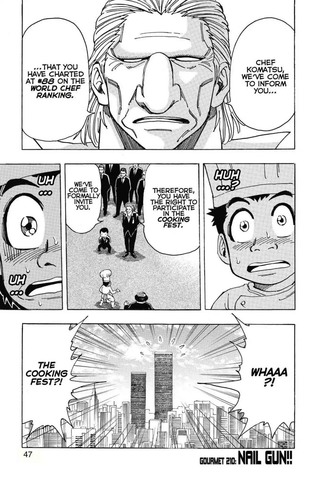 Toriko Chapter 210 page 1 - Chapter 210: Vol.24 Gourmet 210: Nail Gun!!