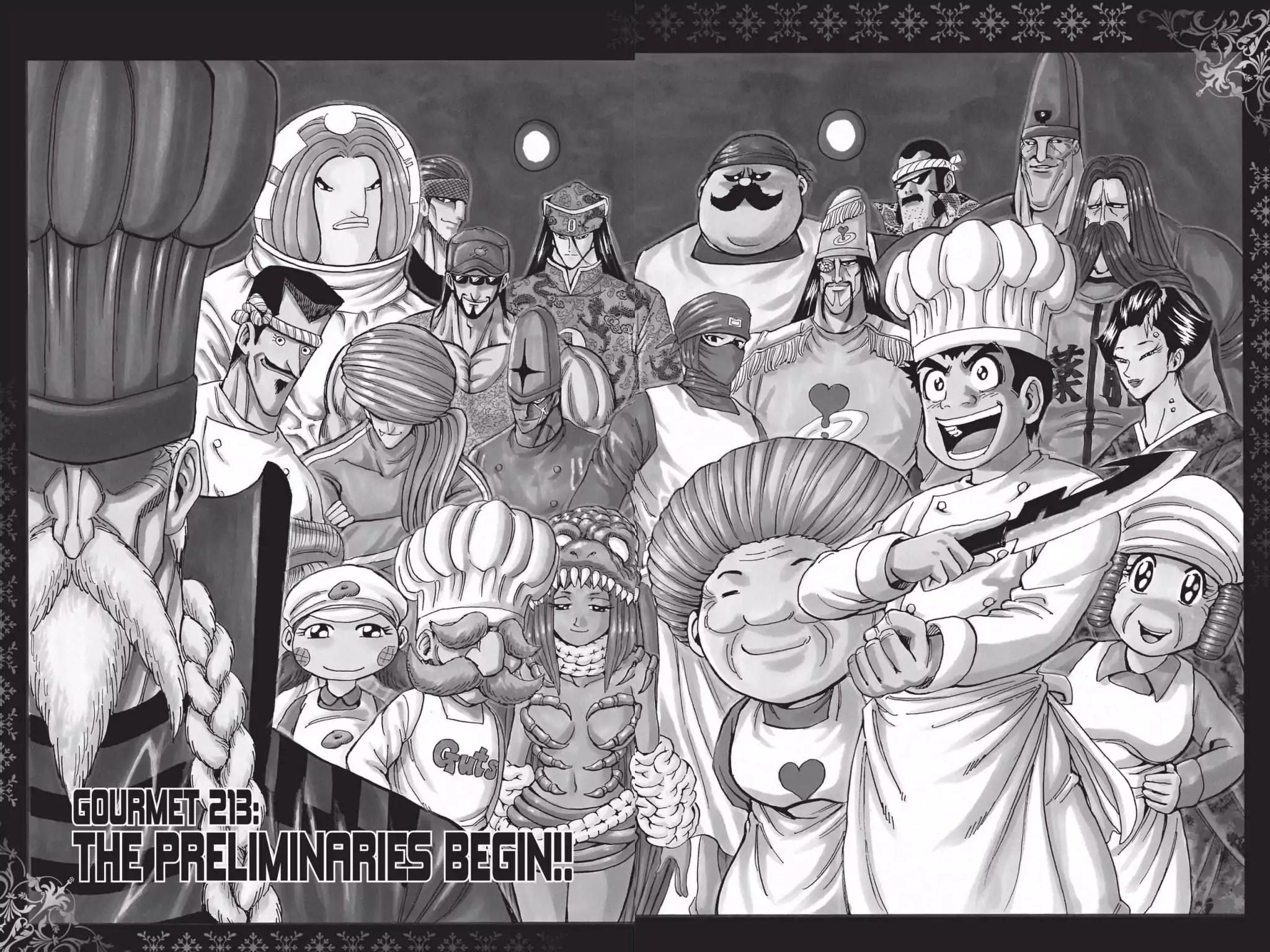 Toriko Chapter 213 page 1 - Chapter 213: Vol.24 Gourmet 213: The Preliminaries Begin!!