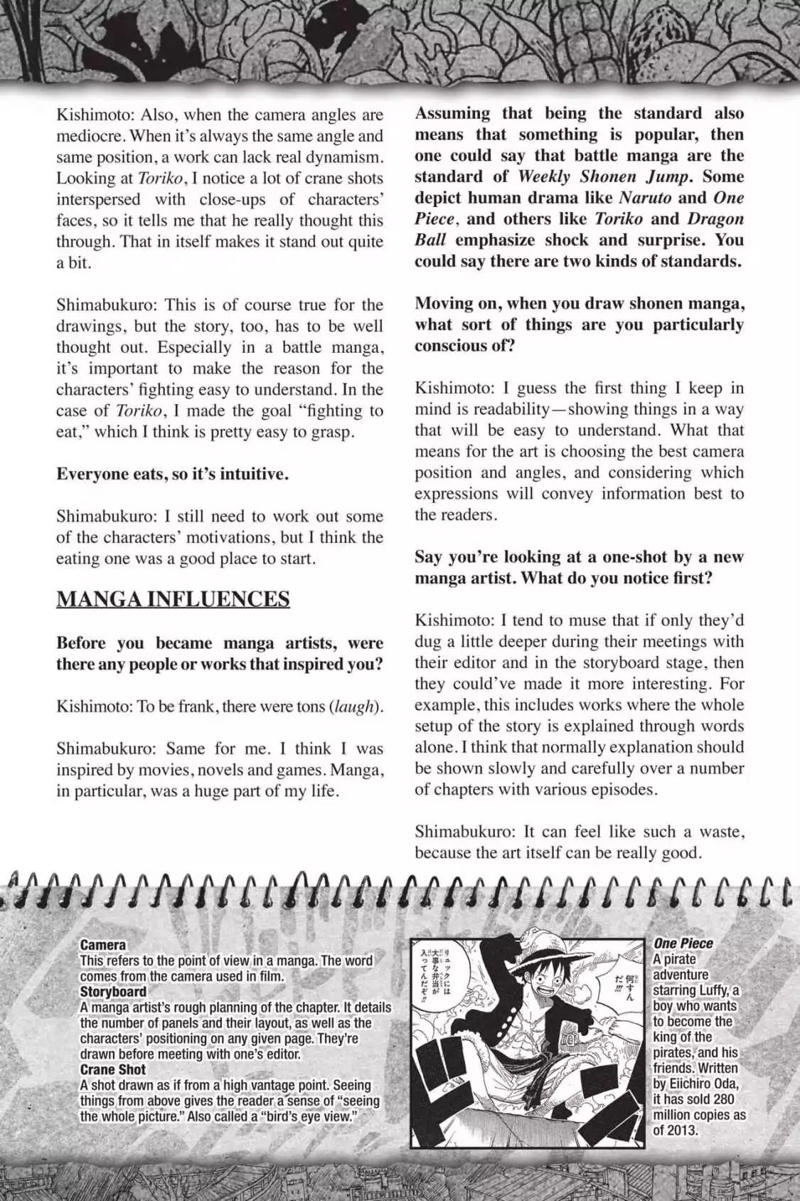 Toriko Chapter 216.5 page 2 - Vol.24 Special Interview with Mitsutoshi Shimabukuro & Masashi Kishimoto