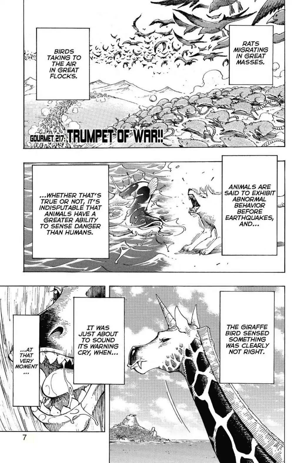 Toriko Chapter 217 page 7 - Chapter 217: Vol.25 Gourmet 217: Trumpet of War!!
