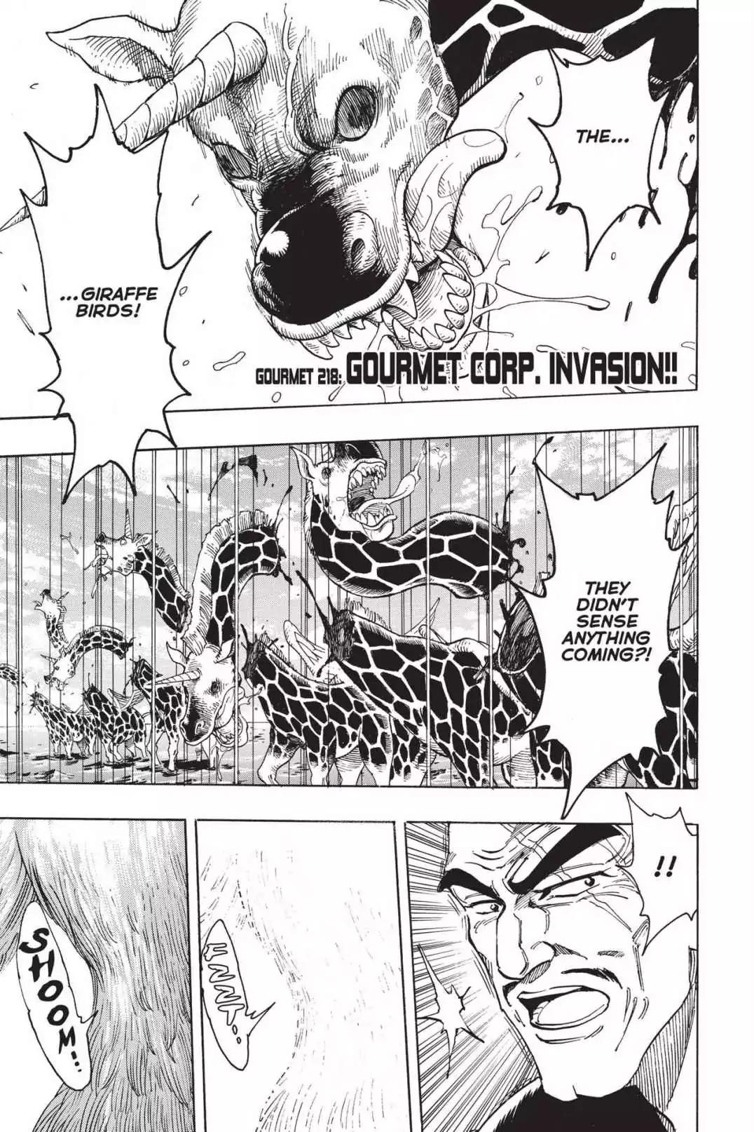 Toriko Chapter 218 page 1 - Chapter 218: Vol.25 Gourmet 218: Gourmet Corp. Invasion!!