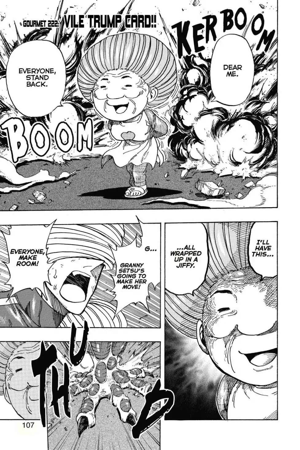 Toriko Chapter 222 page 1 - Chapter 222: Vol.25 Gourmet 222: Vile Trump Card!!