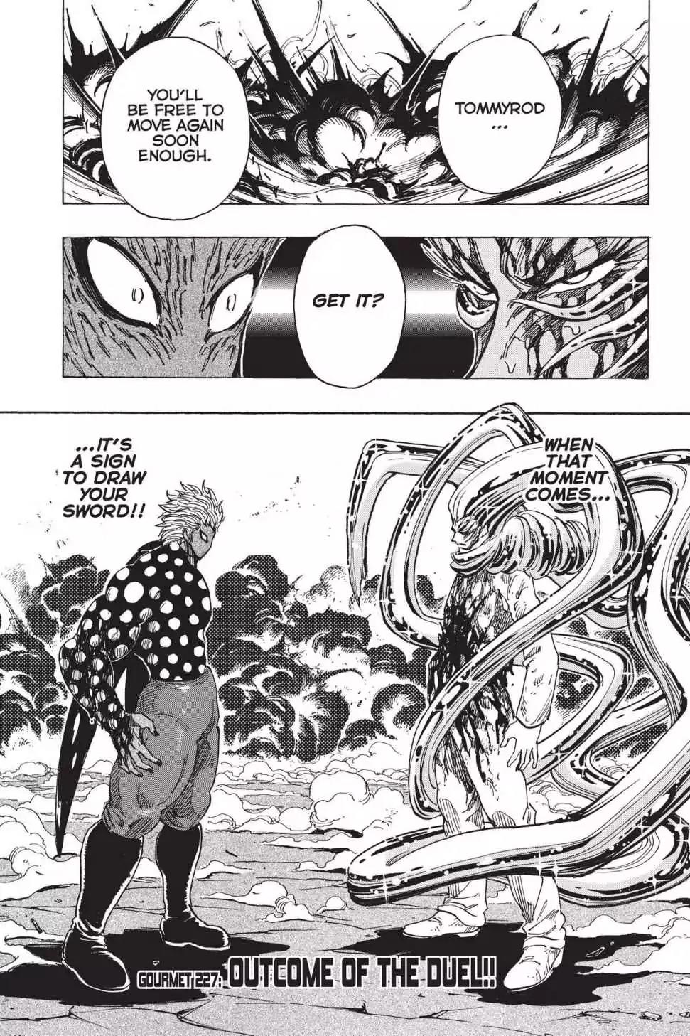Toriko Chapter 227 page 1 - Chapter 227: Vol.26 Gourmet 227: Outcome of the Duel!!