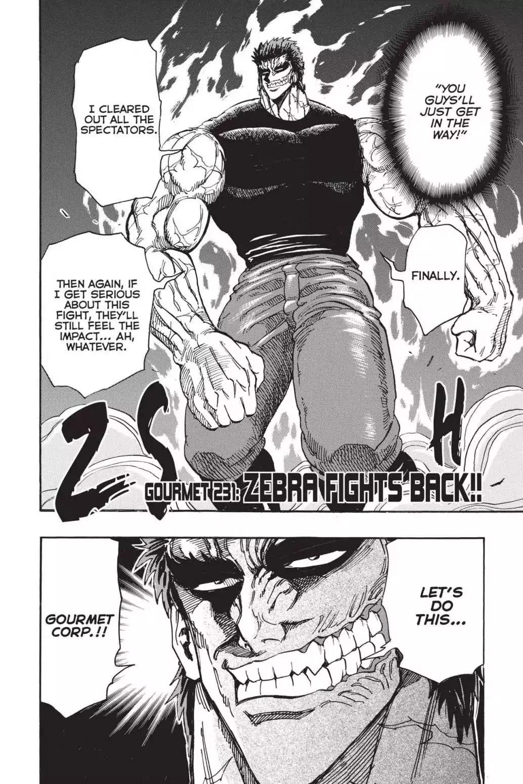 Toriko Chapter 231 page 2 - Chapter 231: Vol.26 Gourmet 231: Zebra Fights Back!!