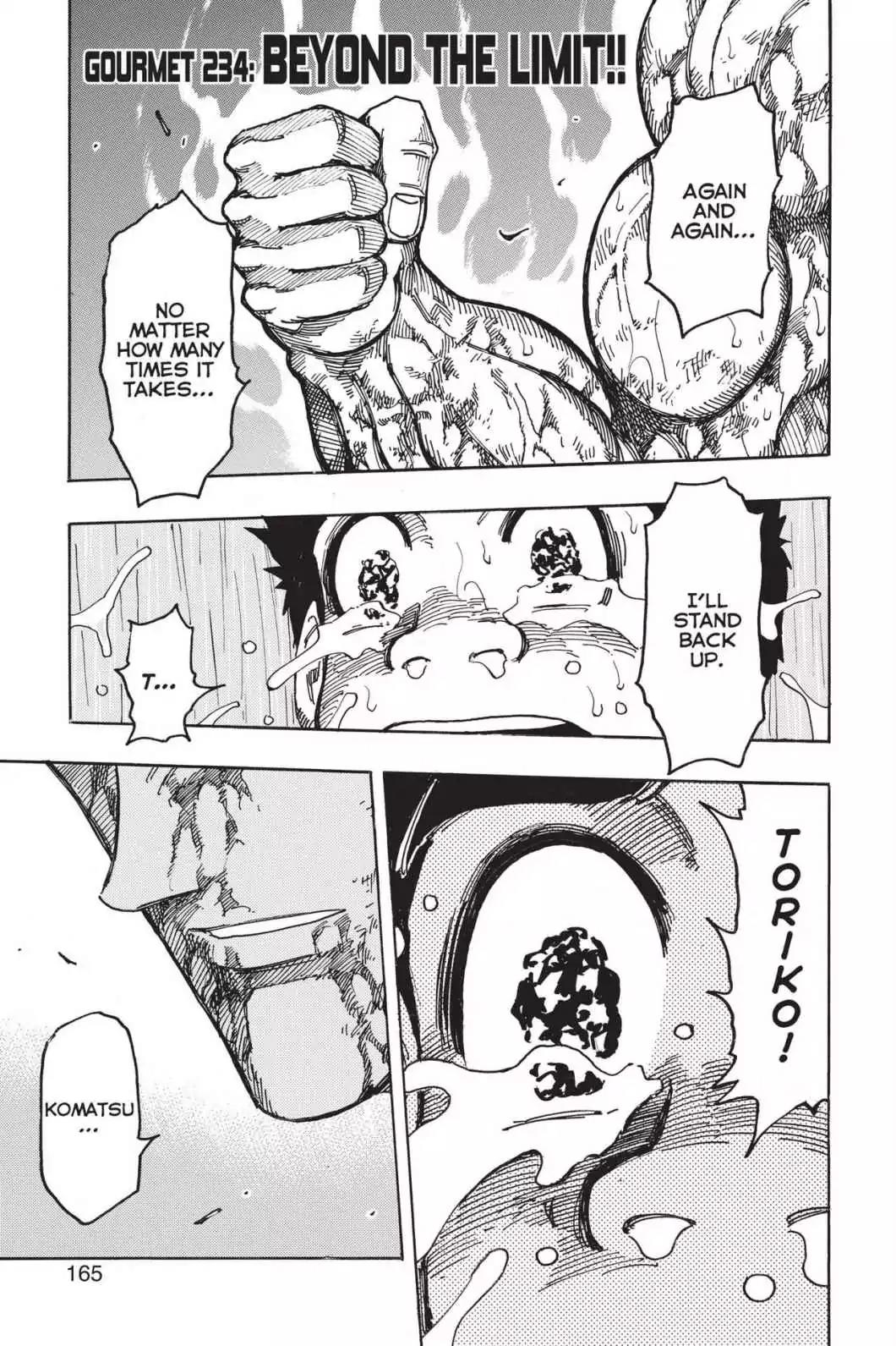 Toriko Chapter 234 page 1 - Chapter 234: Vol.26 Gourmet 234: Beyond the Limit!!