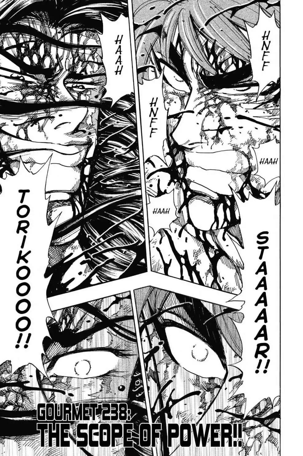 Toriko Chapter 238 page 1 - Chapter 238: Vol.27 Gourmet 238: The Scope of Power!!