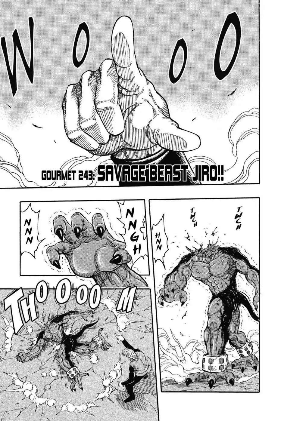 Toriko Chapter 243 page 1 - Chapter 243: Vol.27 Gourmet 243: Savage Beast Jiro!!