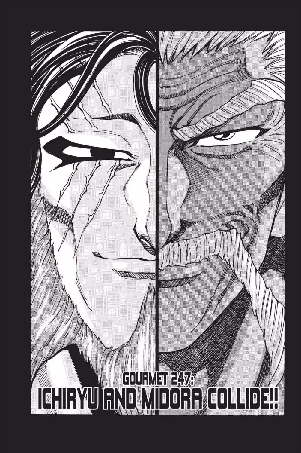 Toriko Chapter 247 page 1 - Chapter 247: Vol.28 Gourmet 247: Ichiryu and Midora Collide!!