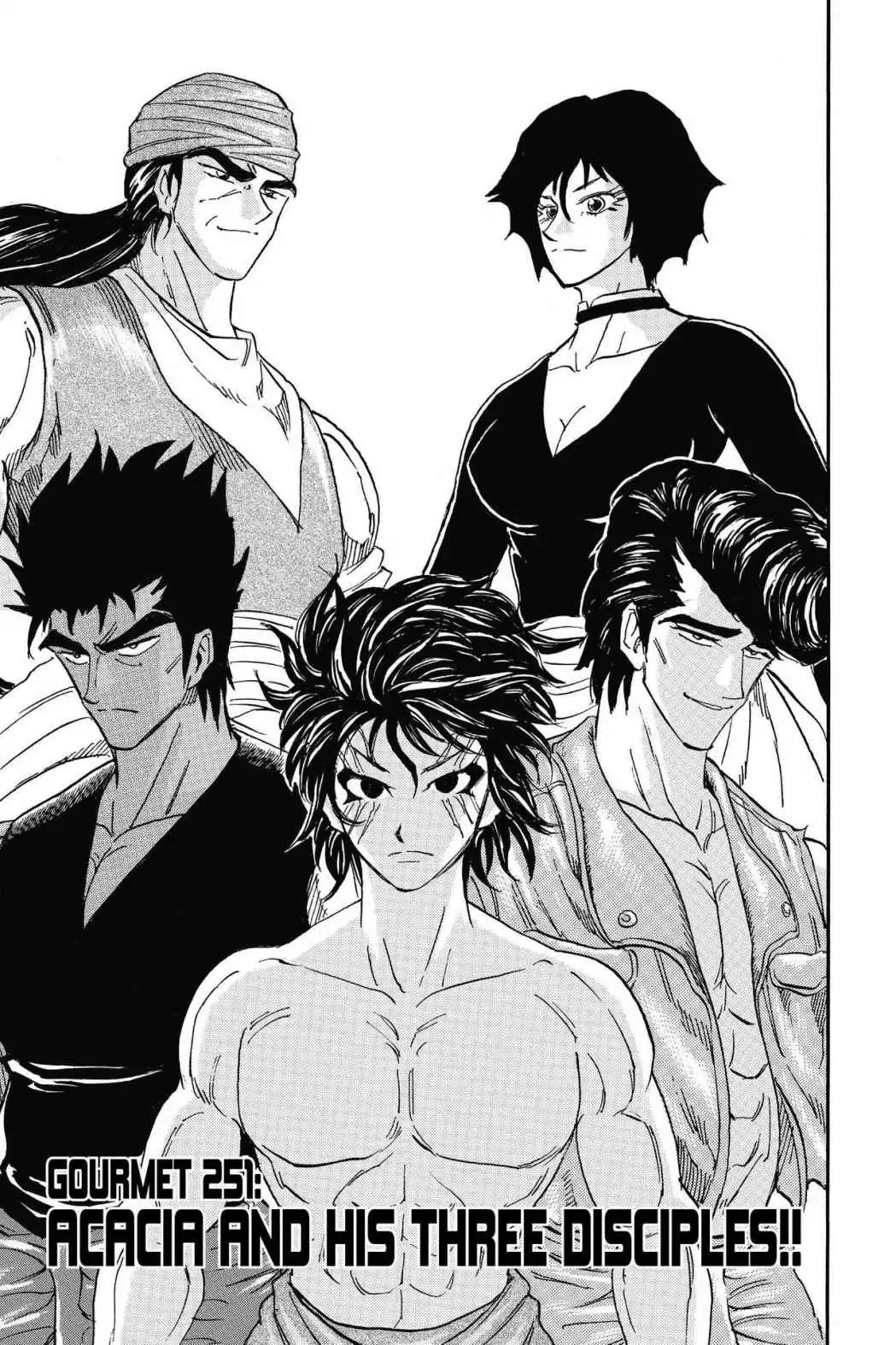 Toriko Chapter 251 page 1 - Chapter 251: Vol.28 Gourmet 251: Acacia and His Three Disciples!!