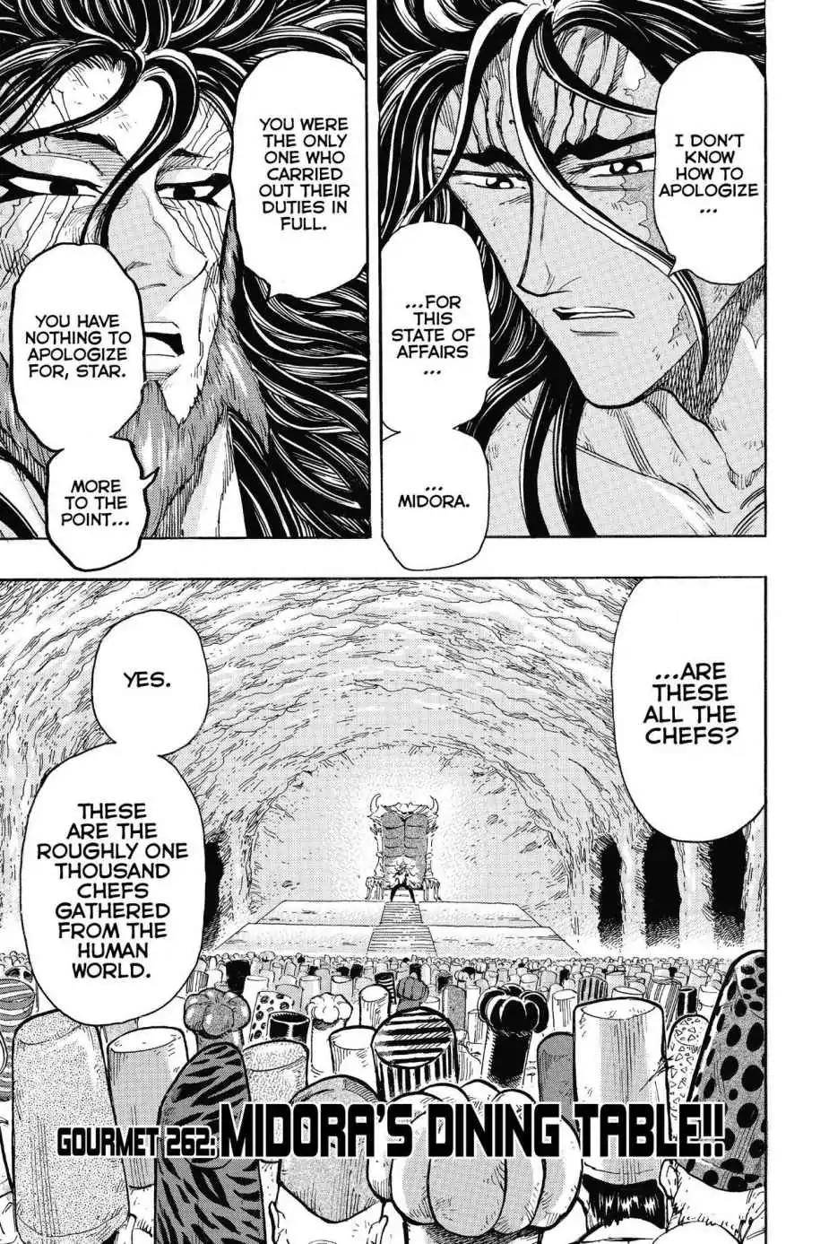 Toriko Chapter 262 page 1 - Chapter 262: Vol.29 Gourmet 262: Midora's Dining Table!!