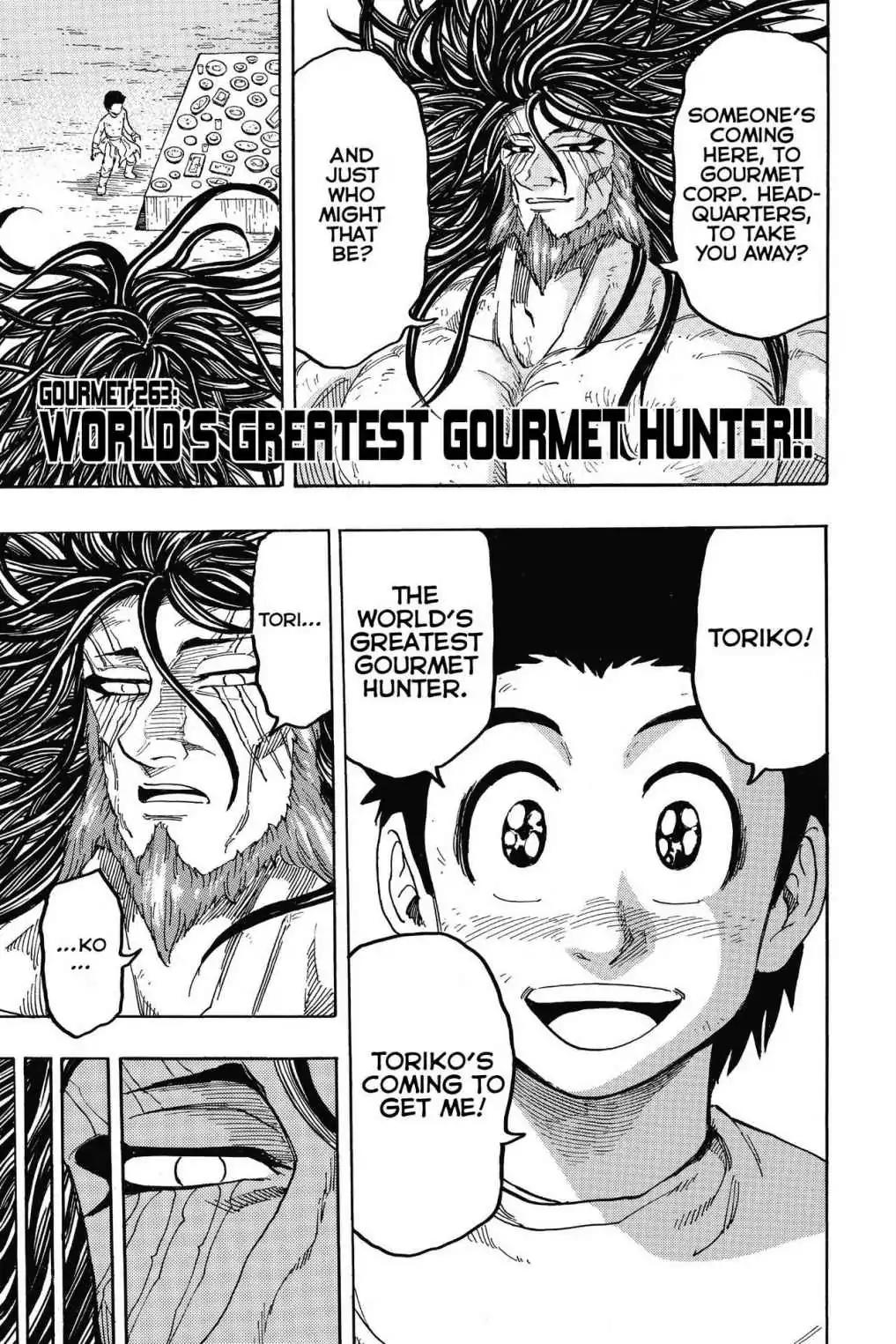Toriko Chapter 263 page 1 - Chapter 263: Vol.29 Gourmet 263: World's Greatest Gourmet Hunter!!
