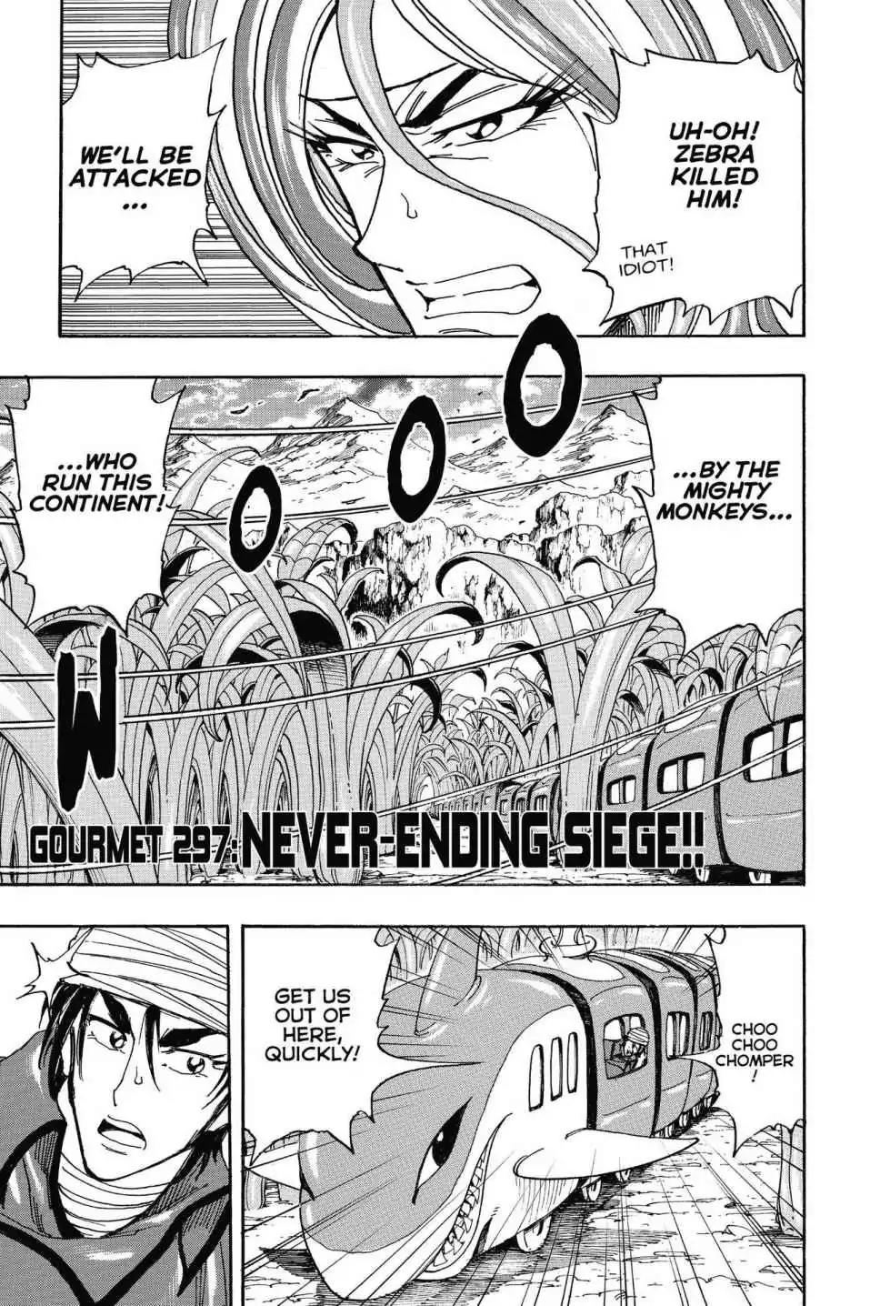 Toriko Chapter 297 page 1 - Chapter 297: Vol.33 Gourmet 297: Never-Ending Siege!!