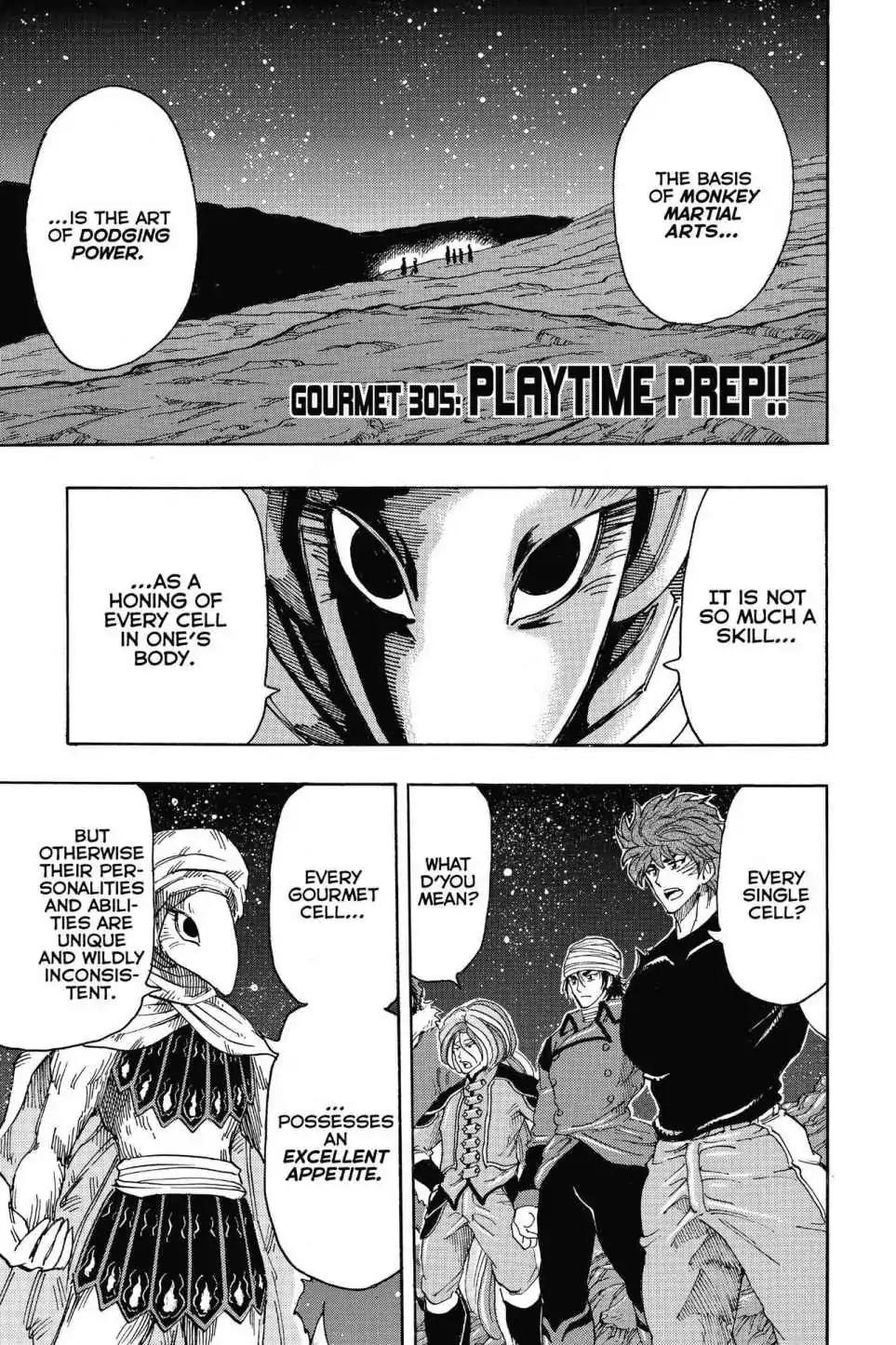 Toriko Chapter 305 page 1 - Chapter 305: Vol.34 Gourmet 305: Playtime Prep!!
