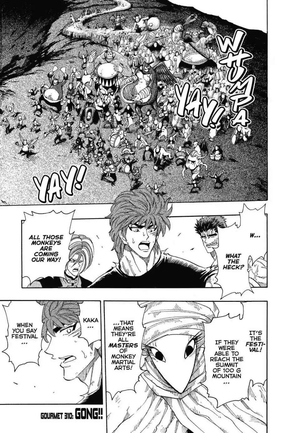 Toriko Chapter 310 page 1 - Chapter 310: Vol.34 Gourmet 310: Gong!!