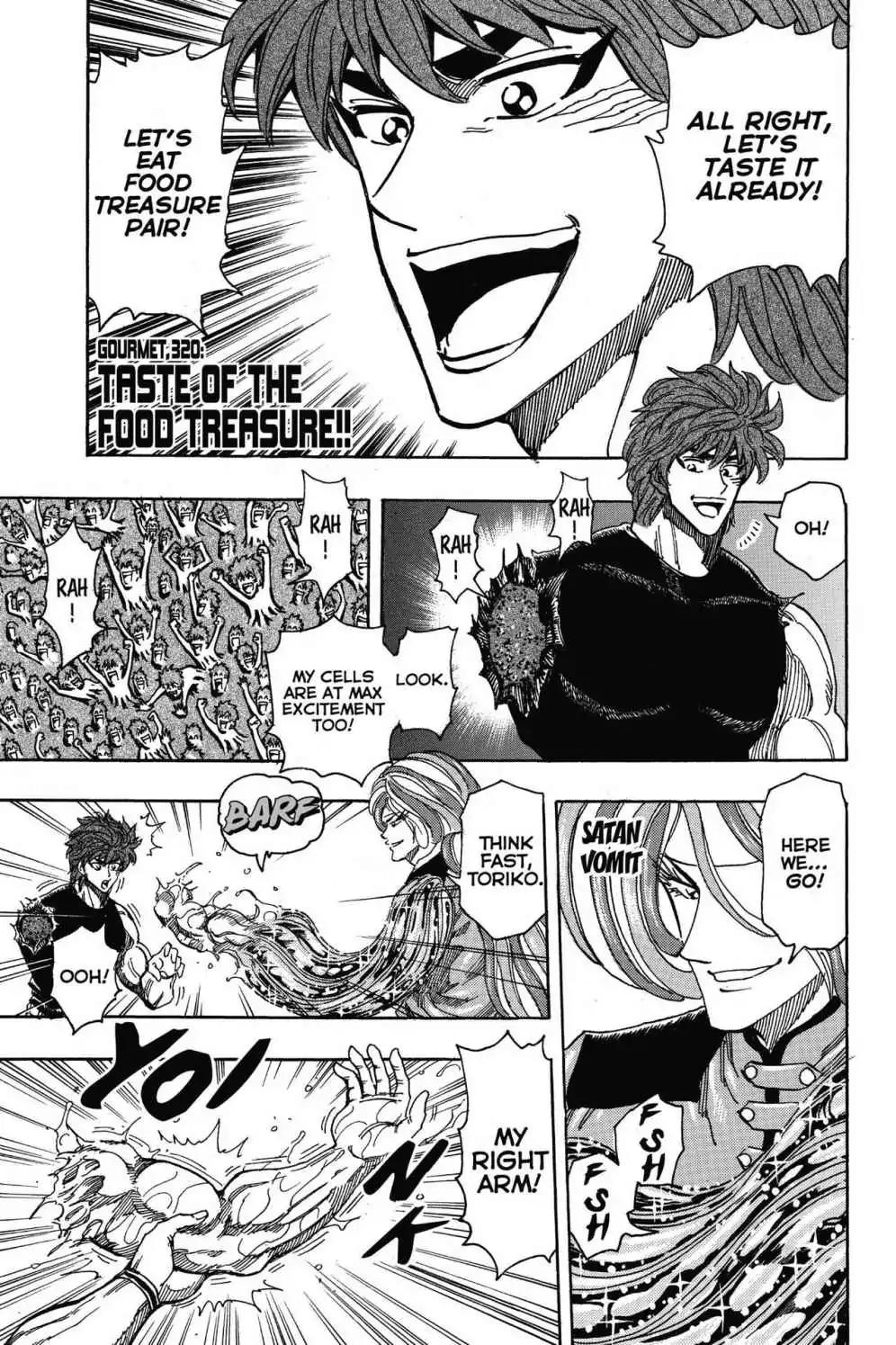Toriko Chapter 320 page 1 - Chapter 320: Vol.35 Gourmet 320: Taste of the Food Treasure!!