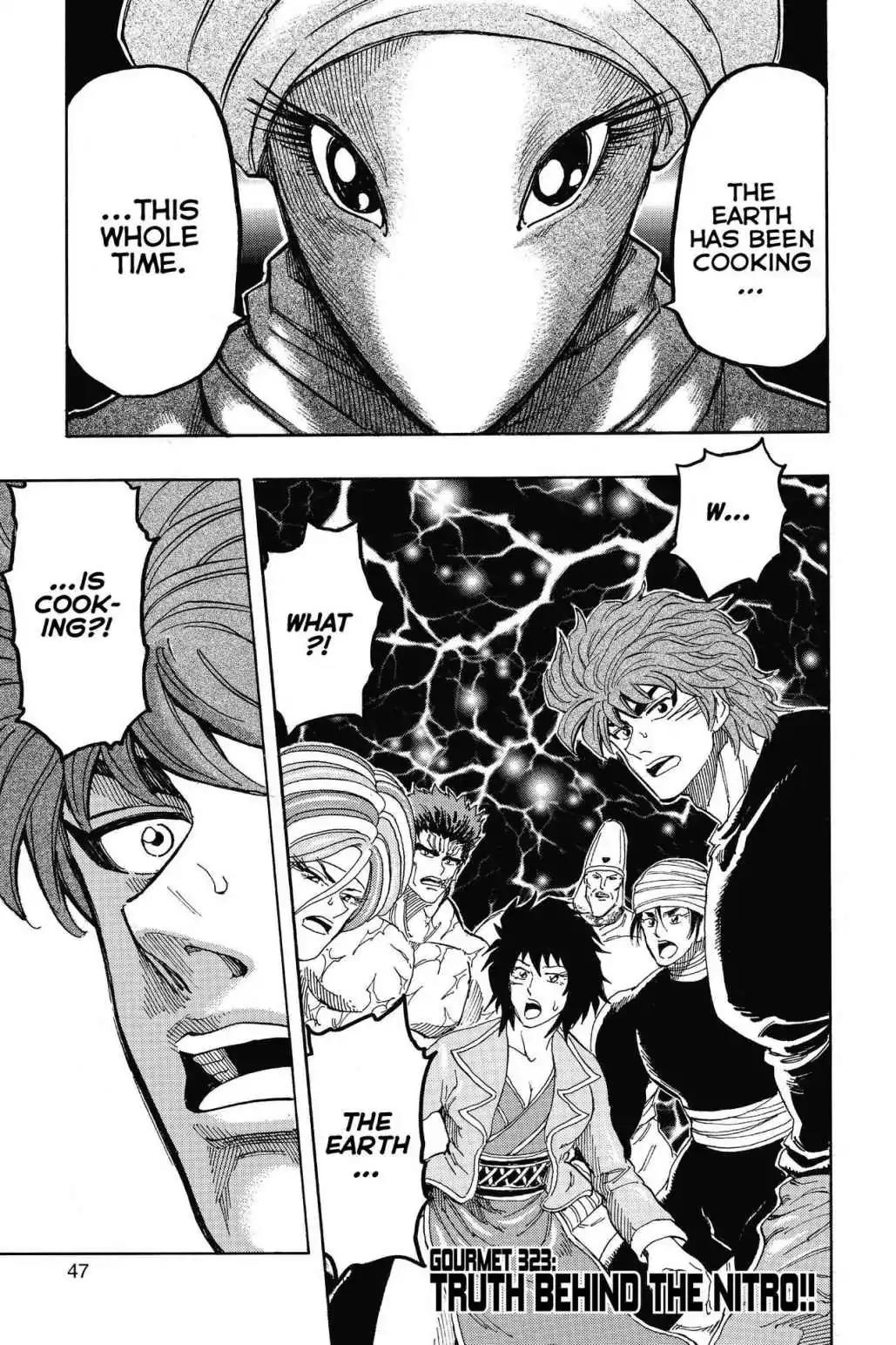 Toriko Chapter 323 page 1 - Chapter 323: Vol.36 Gourmet 323: Truth Behind the Nitro!!