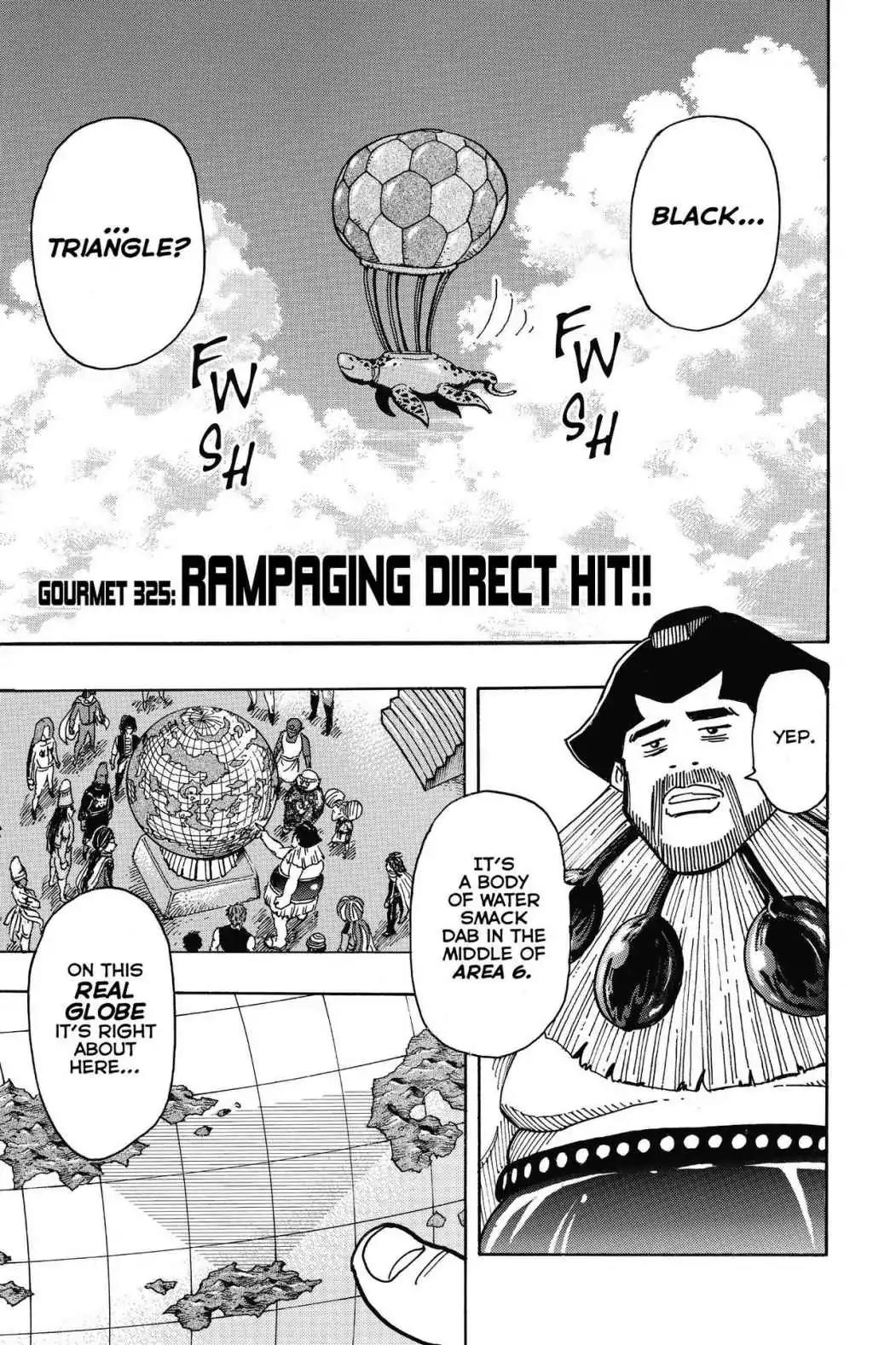 Toriko Chapter 325 page 1 - Chapter 325: Vol.36 Gourmet 325: Rampaging Direct Hit!!