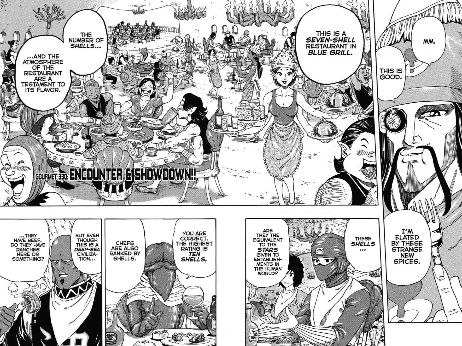 Toriko Chapter 330 page 2 - Chapter 330: Vol.36 Gourmet 330: Encounter & Showndown!!