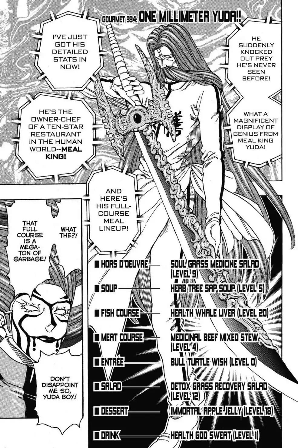 Toriko Chapter 334 page 1 - Chapter 334: Vol.37 Gourmet 334: One Milimeter Yuda!!