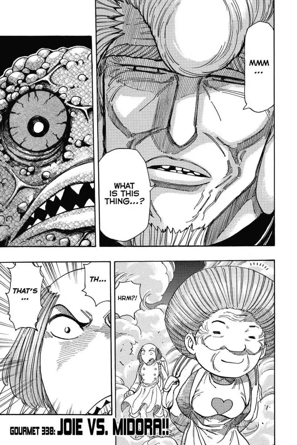Toriko Chapter 338 page 1 - Chapter 338: Vol.37 Gourmet 338: Joie and Midora!!