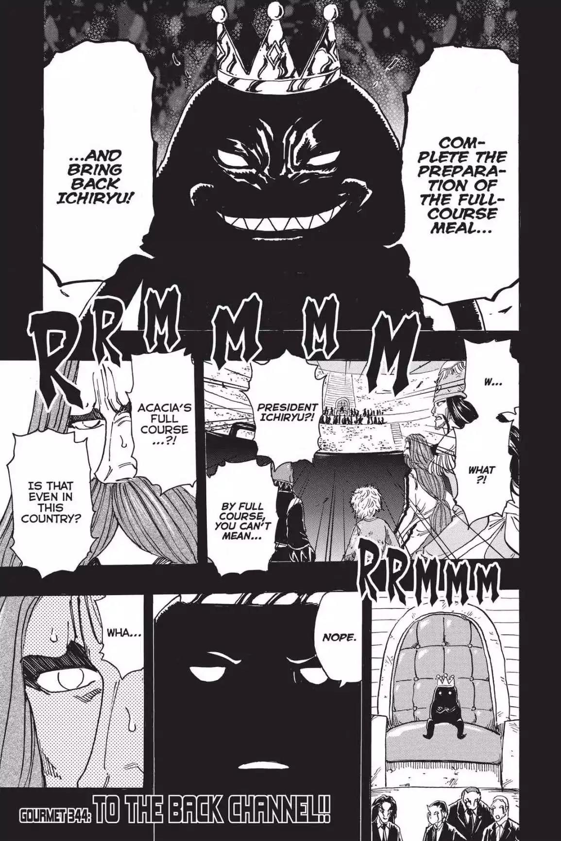 Toriko Chapter 344 page 1 - Chapter 344: Vol.38 Gourmet 344: To the Back Channel!!