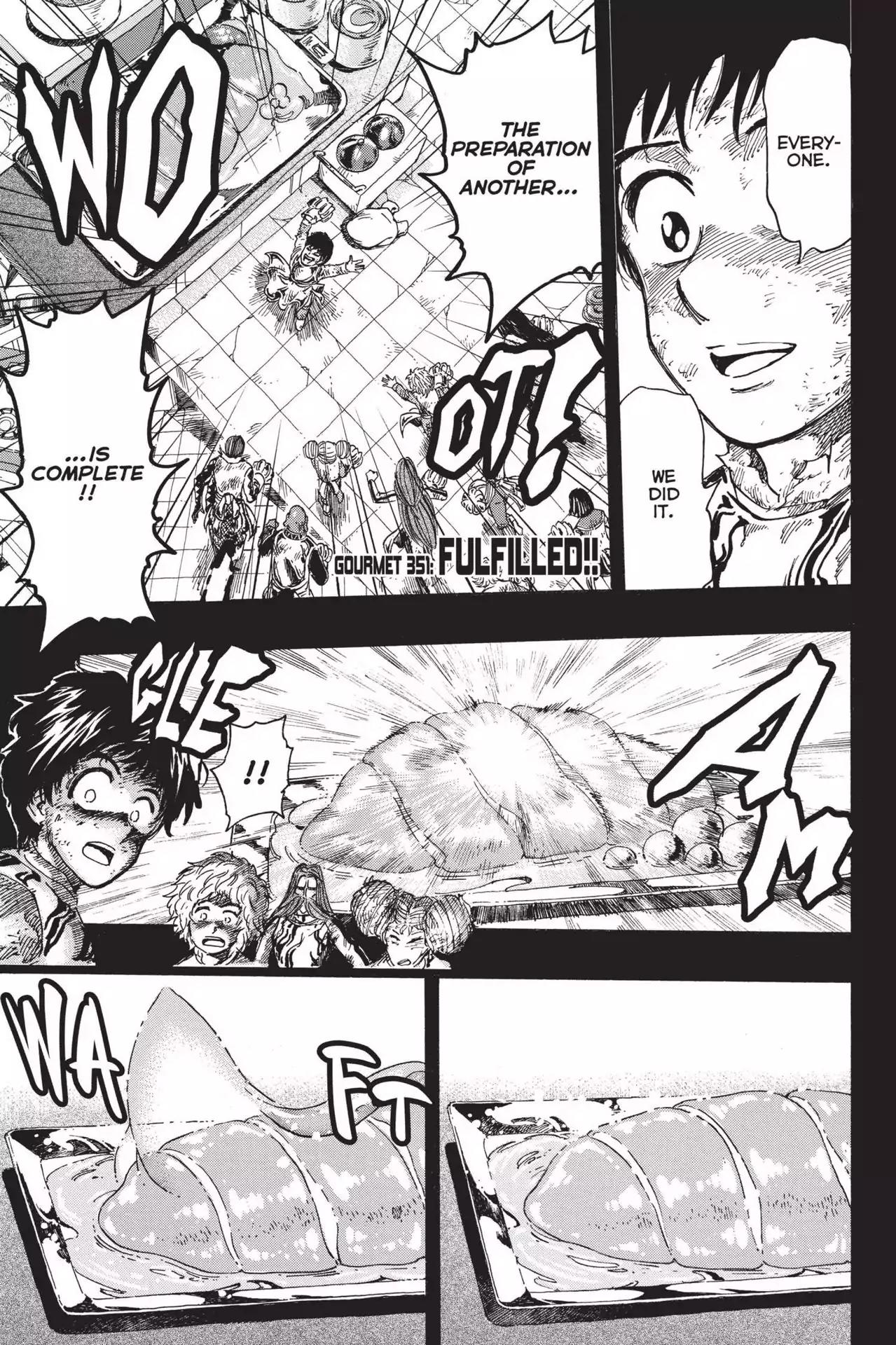 Toriko Chapter 351 page 1 - Chapter 351: Vol.39 Gourmet 351: Fulfilled!!