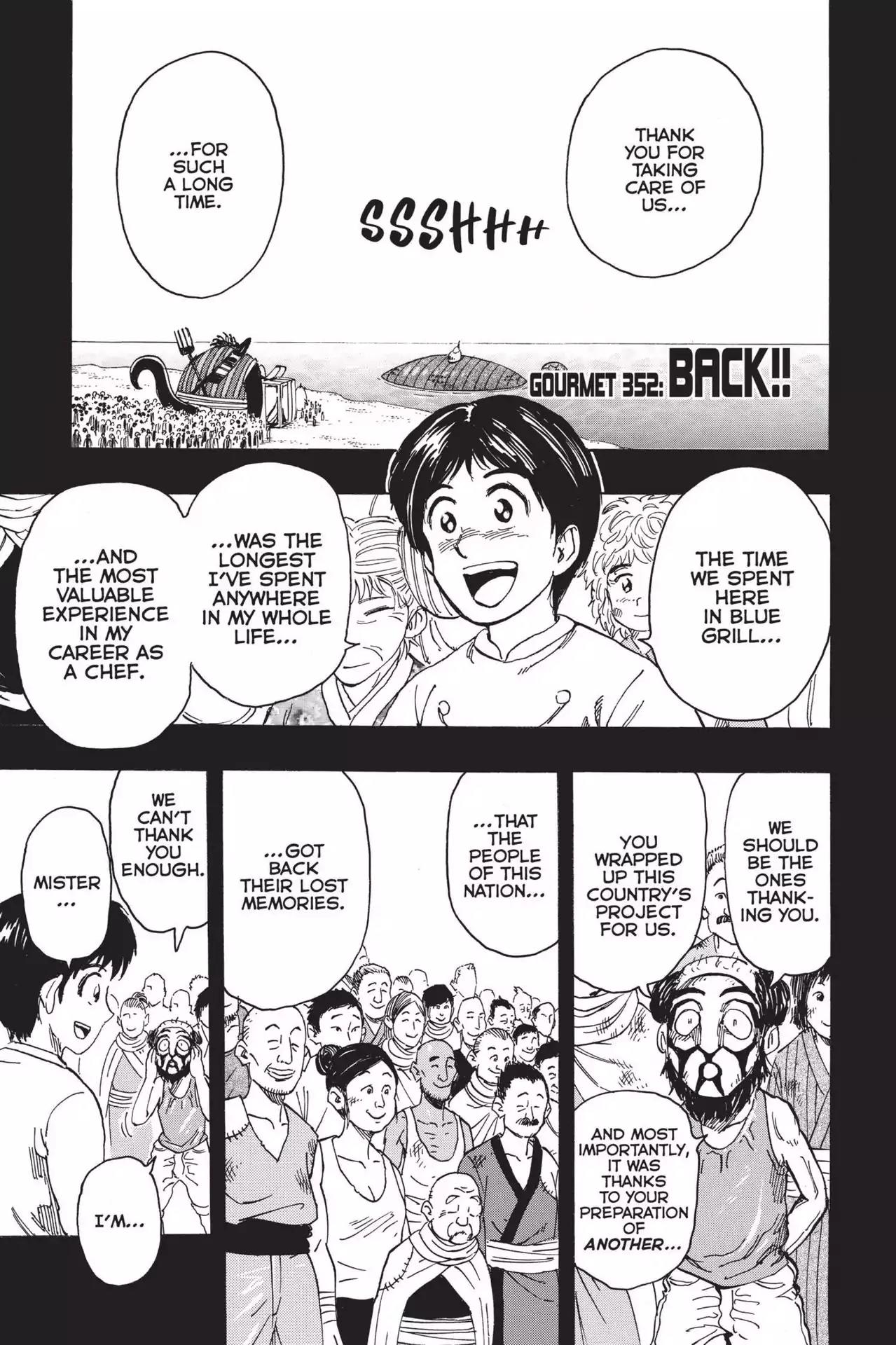 Toriko Chapter 352 page 1 - Chapter 352: Vol.39 Gourmet 352: Back!!