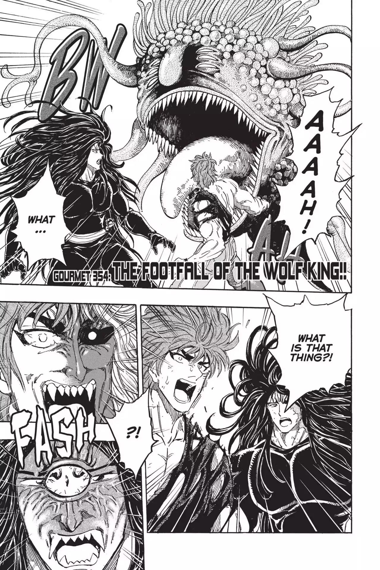 Toriko Chapter 354 page 1 - Chapter 354: Vol.39 Gourmet 354: The Footfall of the Wolf King!!