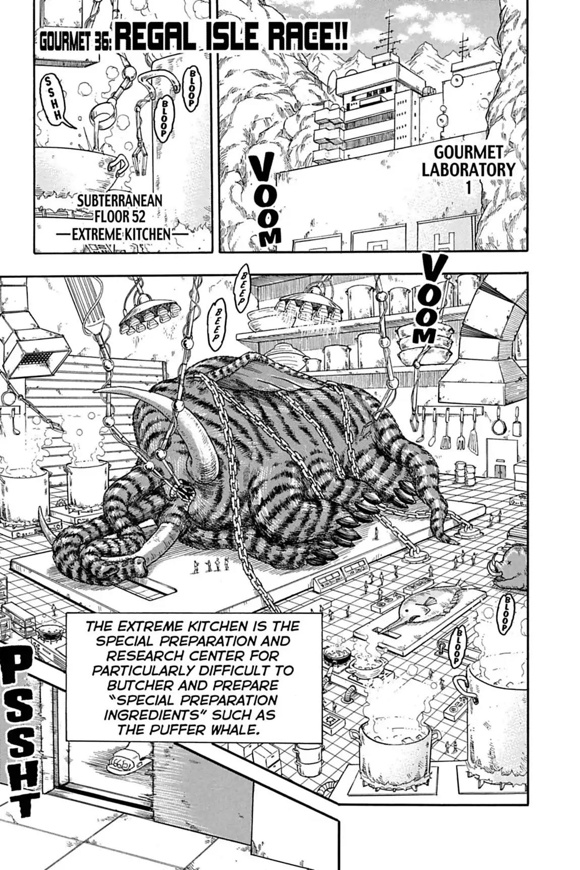 Toriko Chapter 36 page 1 - Chapter 36: Vol.5 Gourmet 36: Regal Isle Race!!