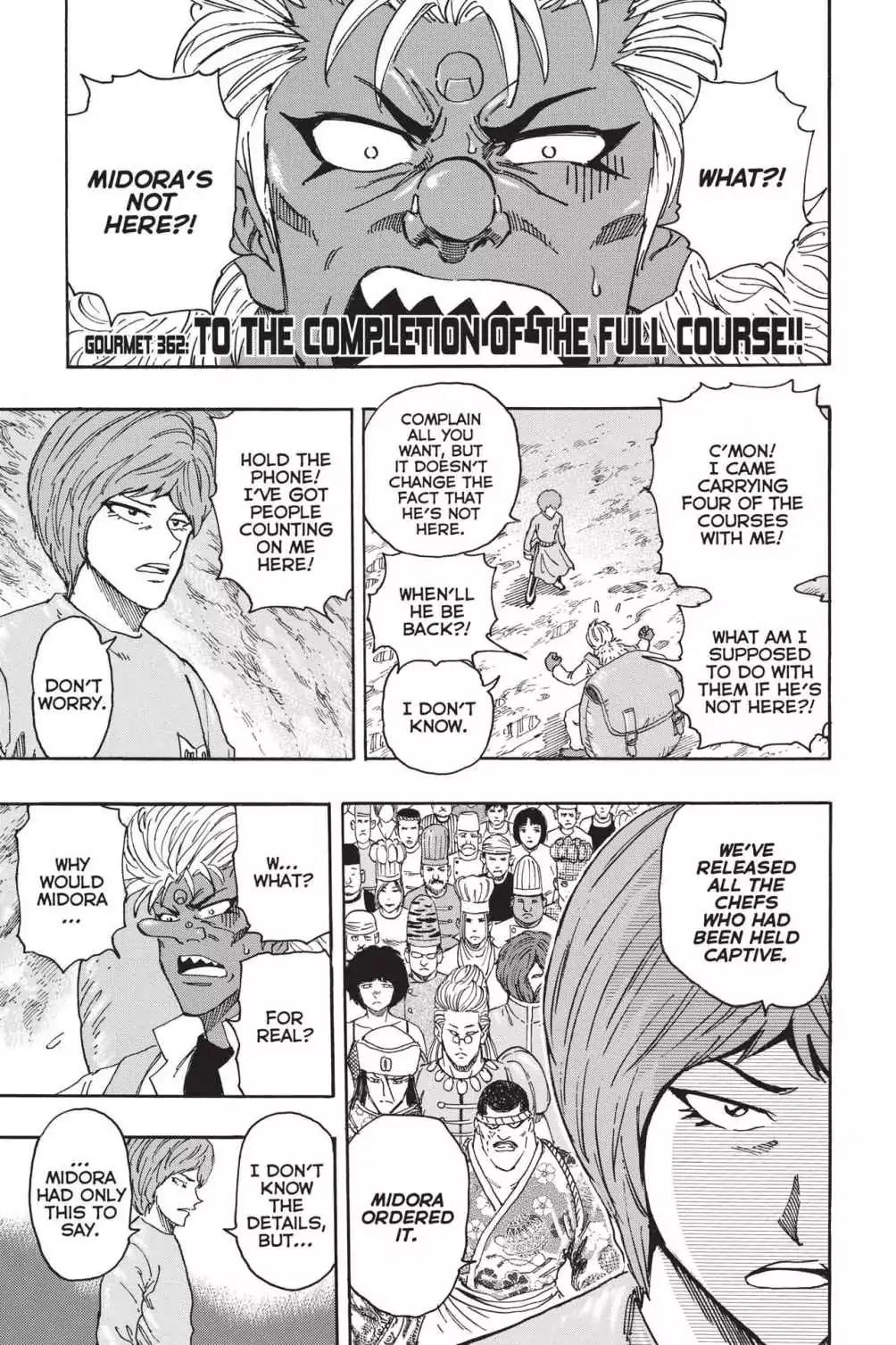 Toriko Chapter 362 page 1 - Chapter 362: Vol.40 Gourmet 362: To the Completion of the Full Course!!