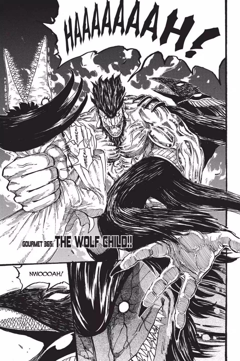 Toriko Chapter 365 page 1 - Chapter 365: Vol.40 Gourmet 365: A Wolf Child!!