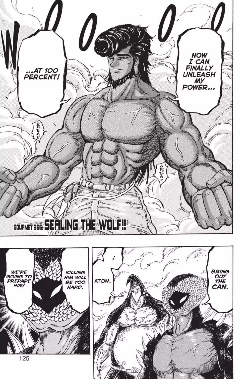 Toriko Chapter 366 page 1 - Chapter 366: Vol.40 Gourmet 366: Sealing the Wolf!!