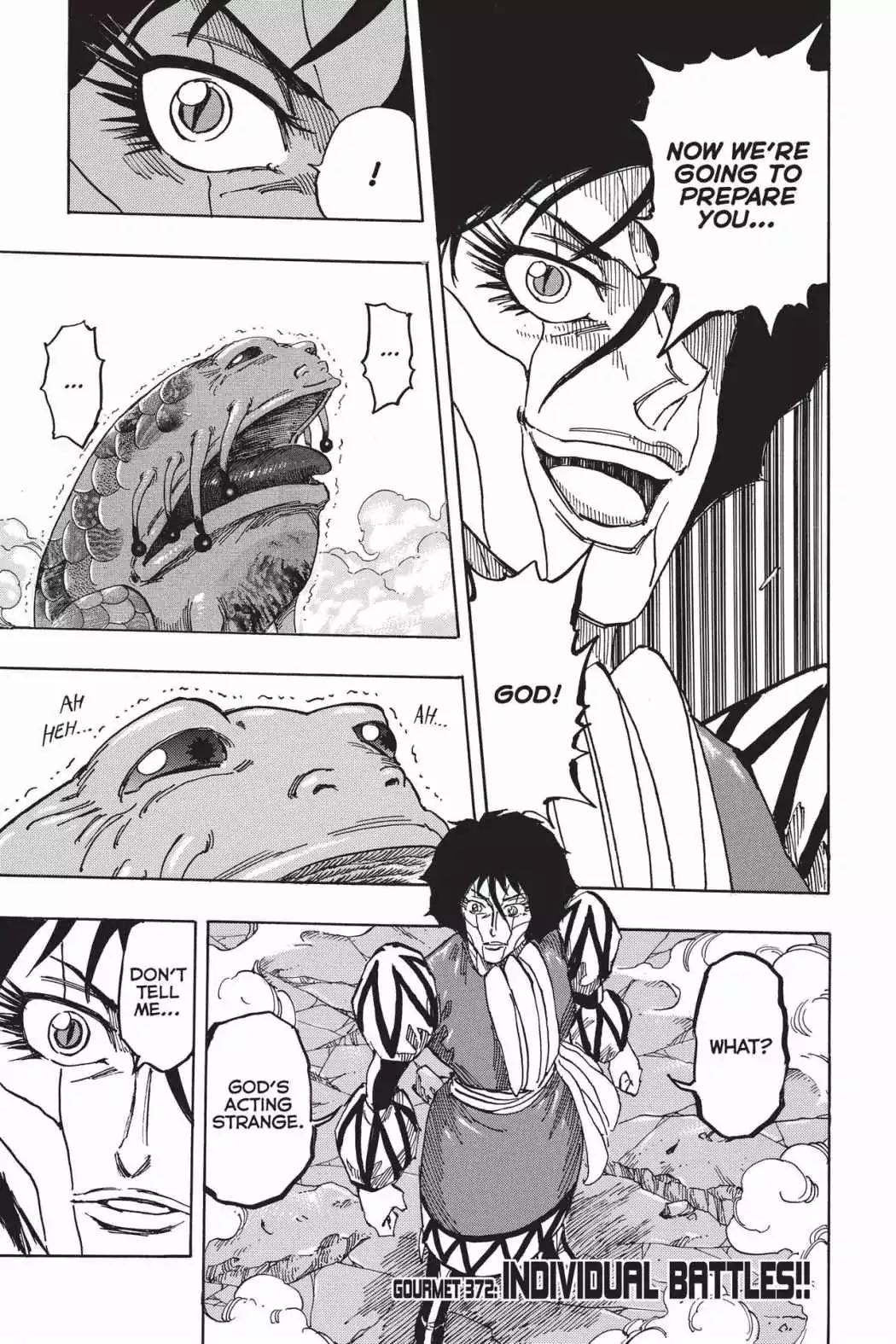 Toriko Chapter 372 page 1 - Chapter 372: Vol.41 Gourmet 372: Individual Battles!!