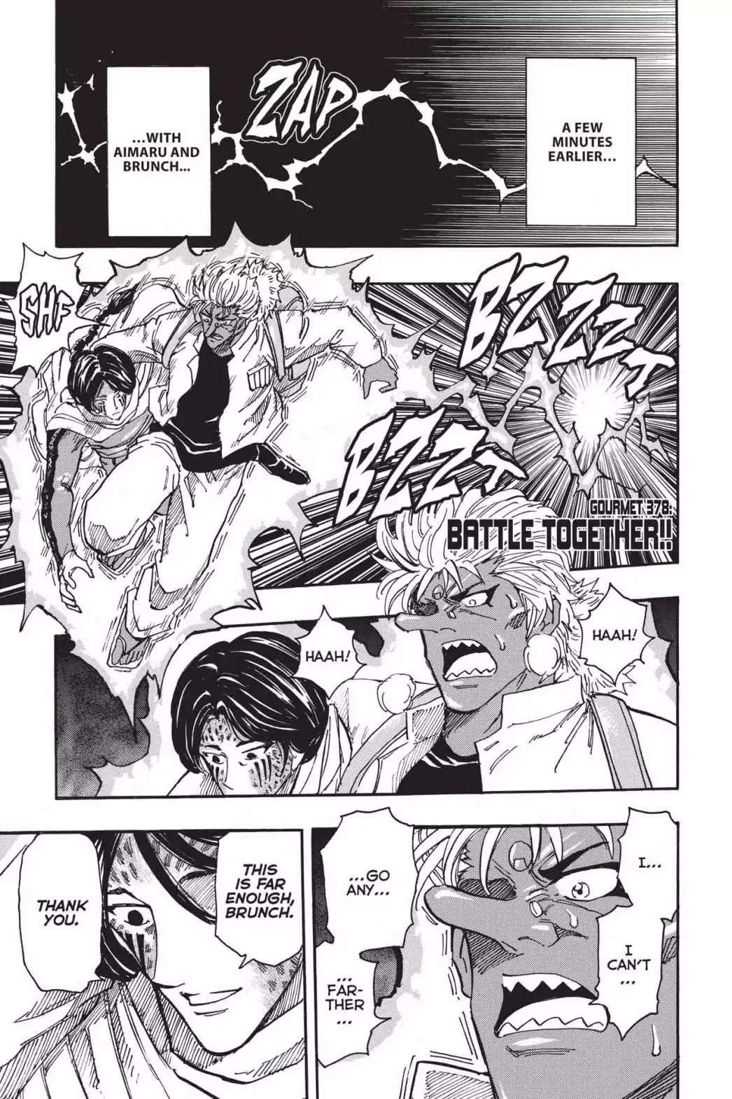 Toriko Chapter 378 page 1 - Chapter 378: Vol.41 Gourmet 378: Battle Together!!