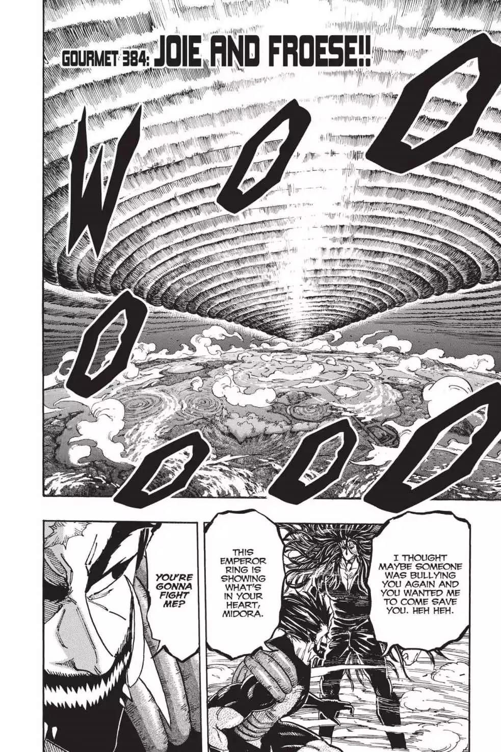 Toriko Chapter 384 page 4 - Chapter 384: Vol.42 Gourmet 384: Joie and Froese!!