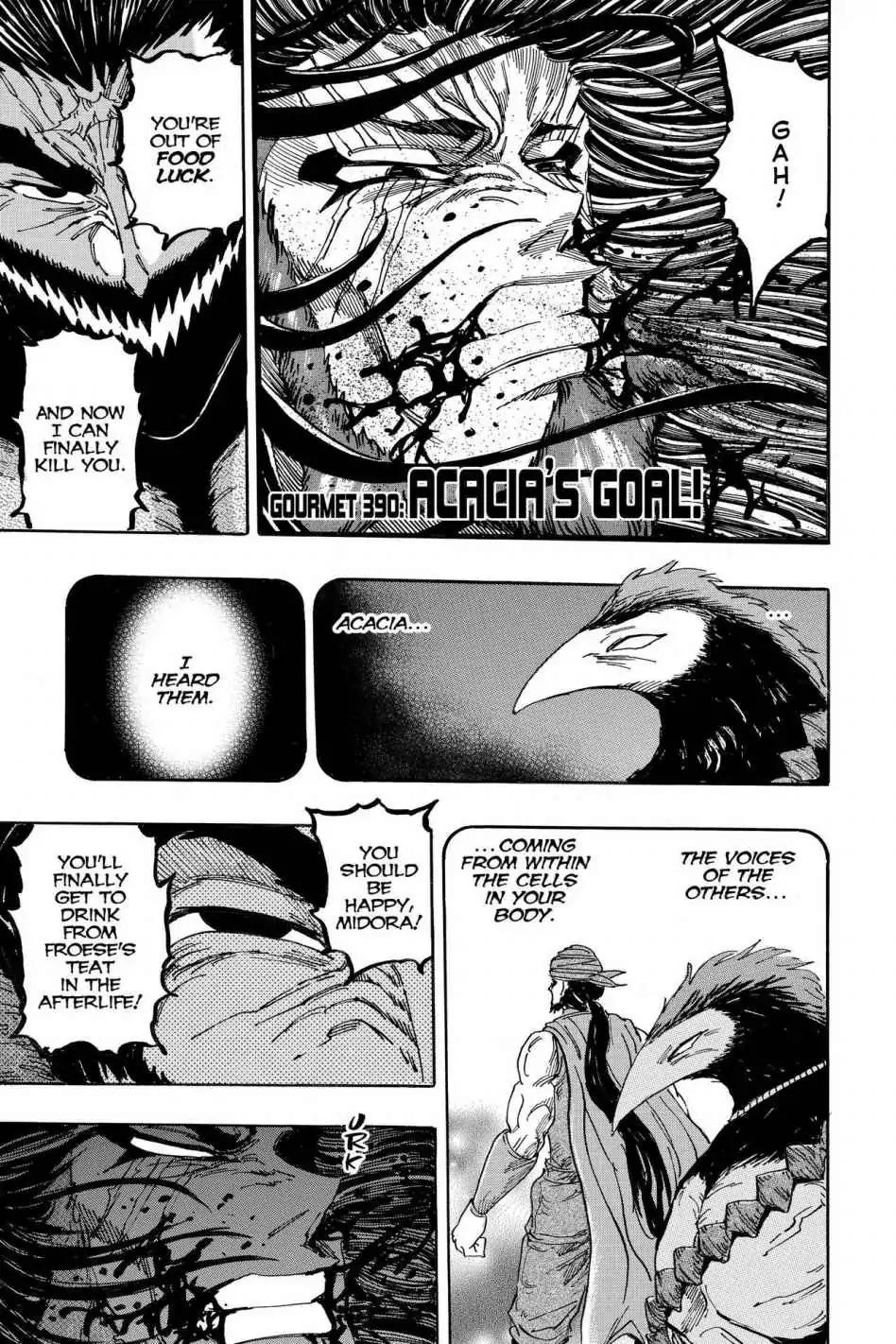 Toriko Chapter 390 page 1 - Chapter 390: Vol.43 Gourmet 390: Acacia's Goal!