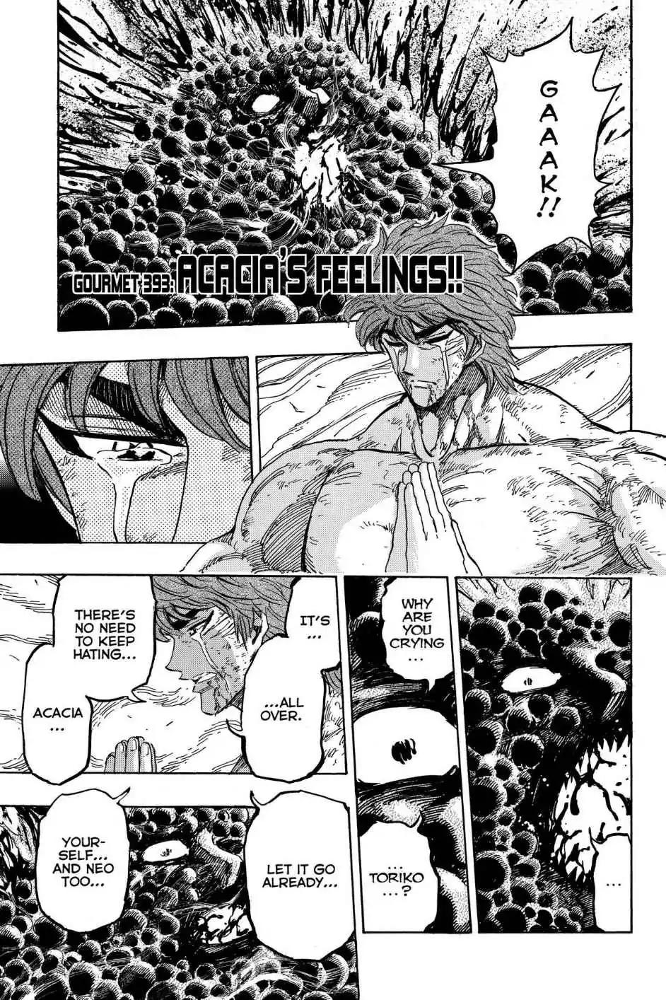 Toriko Chapter 393 page 1 - Chapter 393: Vol.43 Gourmet 393: Acacia's Feelings!!
