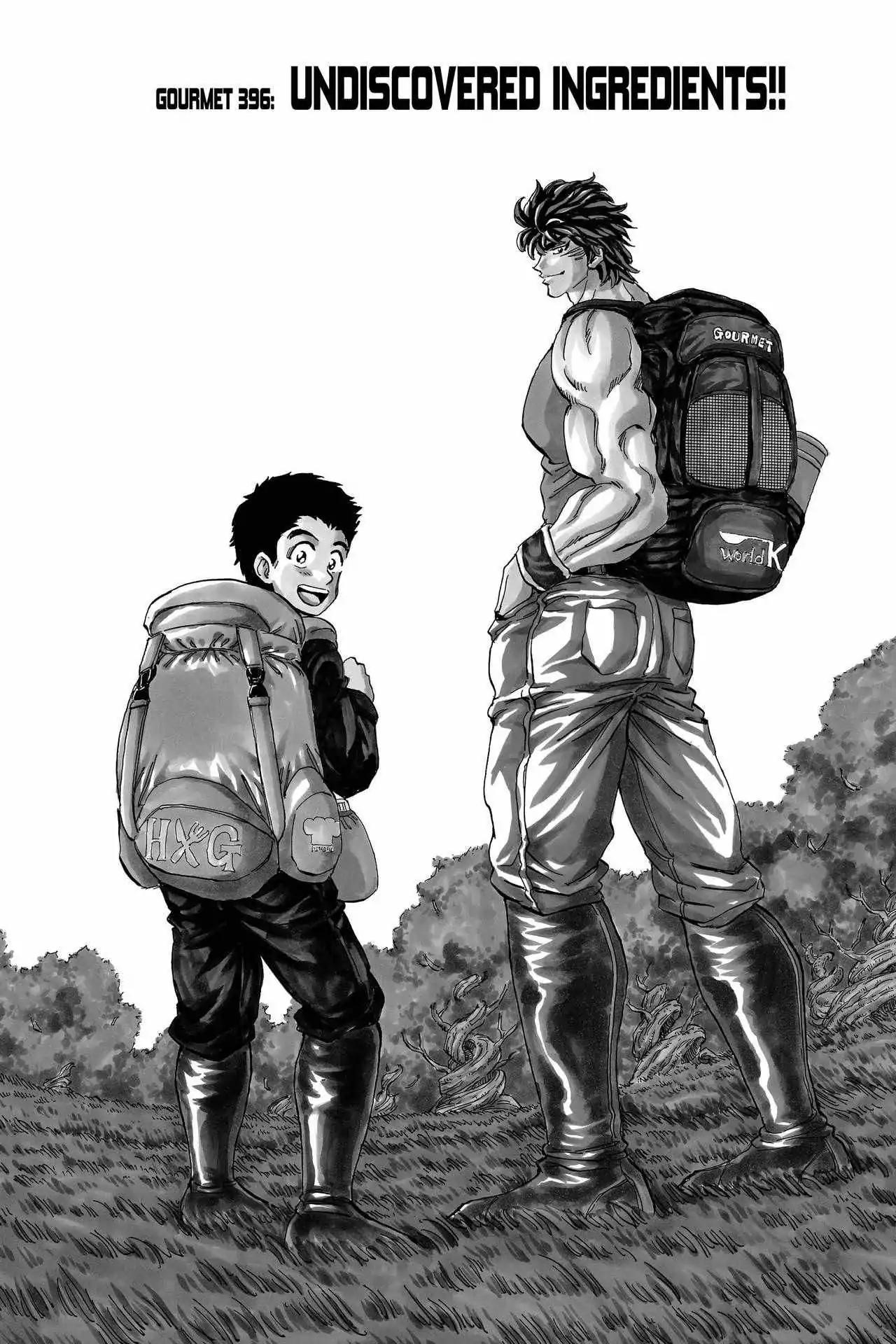 Toriko Chapter 396 page 1 - Chapter 396: Vol.43 Gourmet 396: Undiscovered Ingredients!!