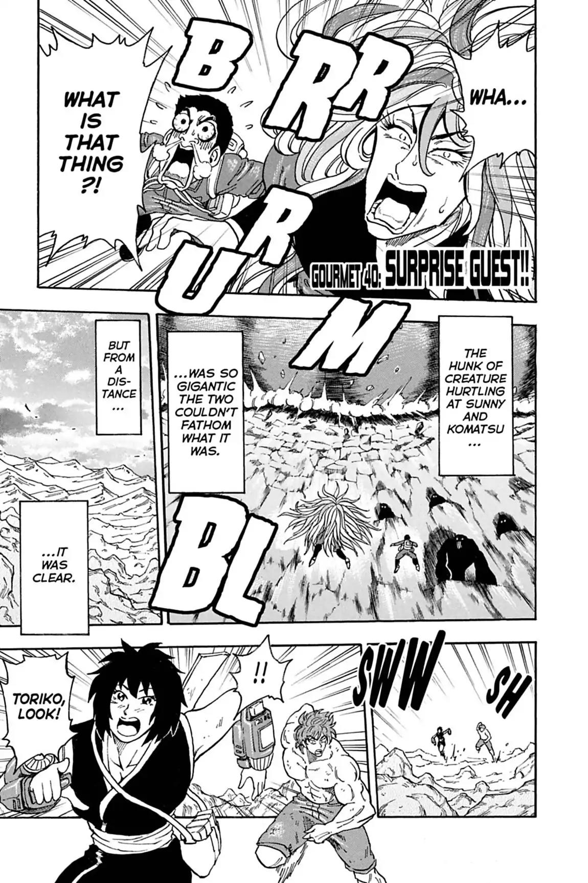 Toriko Chapter 40 page 1 - Chapter 40: Vol.5 Gourmet 40: Surprise Guest!!