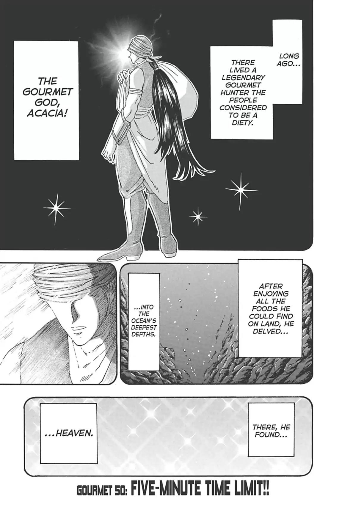 Toriko Chapter 50 page 1 - Chapter 50: Vol.6 Gourmet 50: Five-Minute Time Limit!!