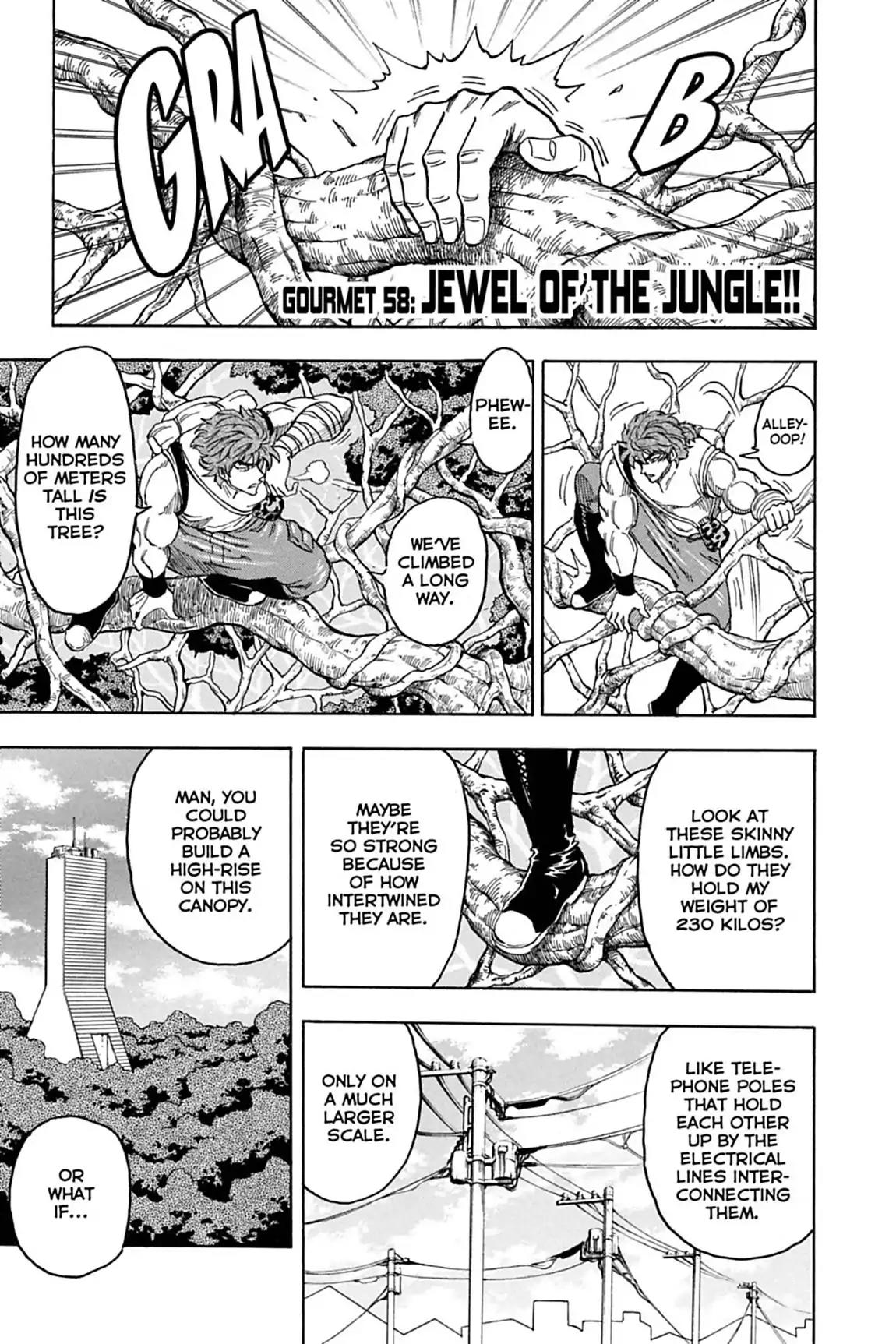 Toriko Chapter 58 page 1 - Chapter 58: Vol.7 Gourmet 58: Jewel of the Jungle!!