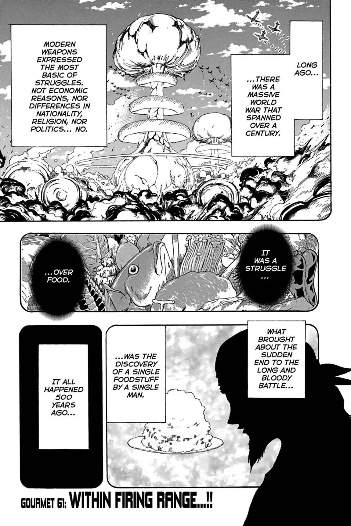 Toriko Chapter 61 page 1 - Chapter 61: Vol.7 Gourmet 61: Within Firing Range...!!