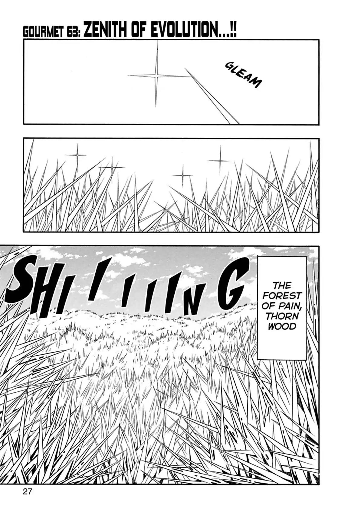 Toriko Chapter 63 page 1 - Chapter 63: Vol.8 Gourmet 63: Zenith of Evolution...!!