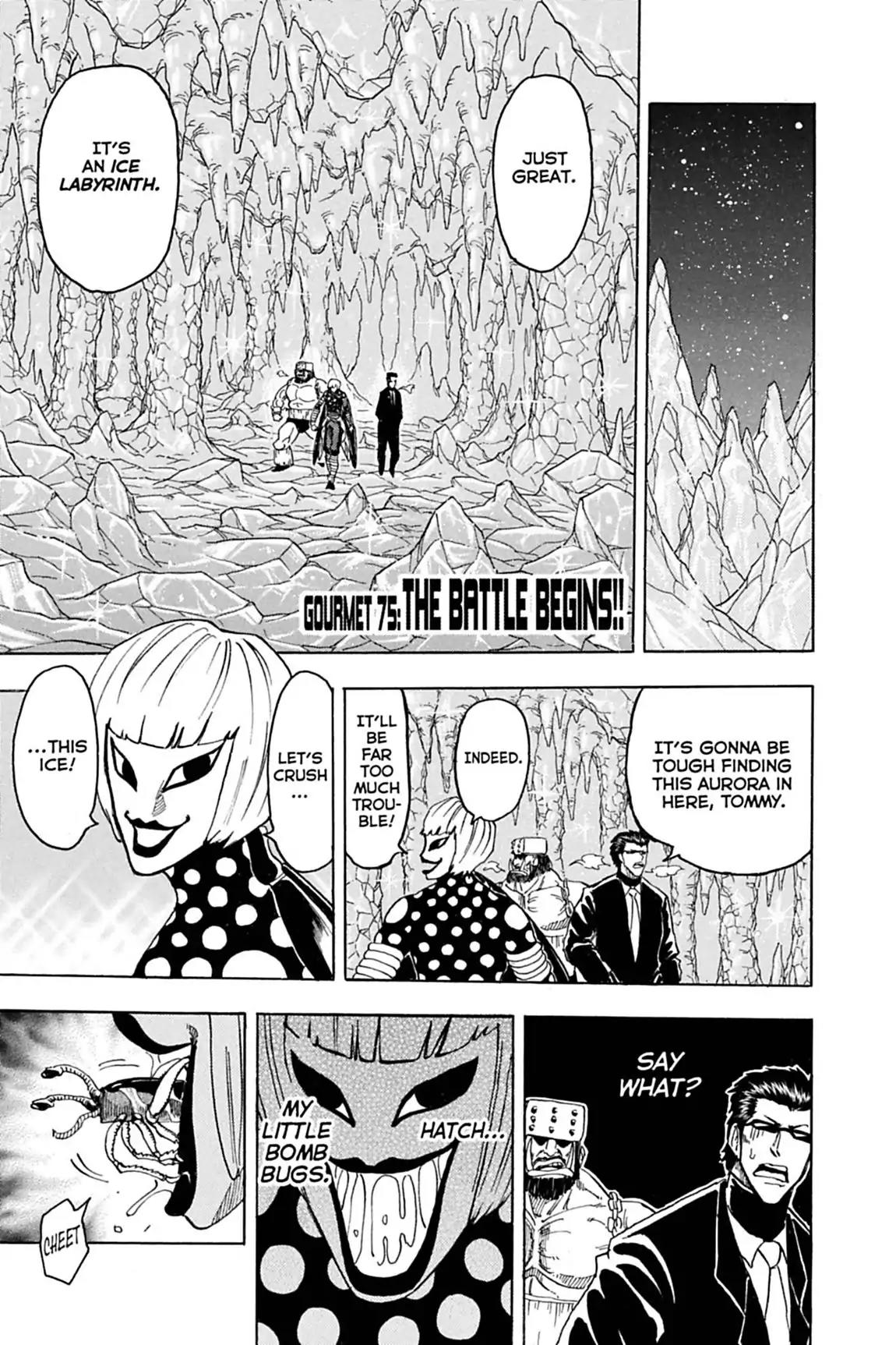Toriko Chapter 75 page 1 - Chapter 75: Vol.9 Gourmet 75: The Battle Begins!!