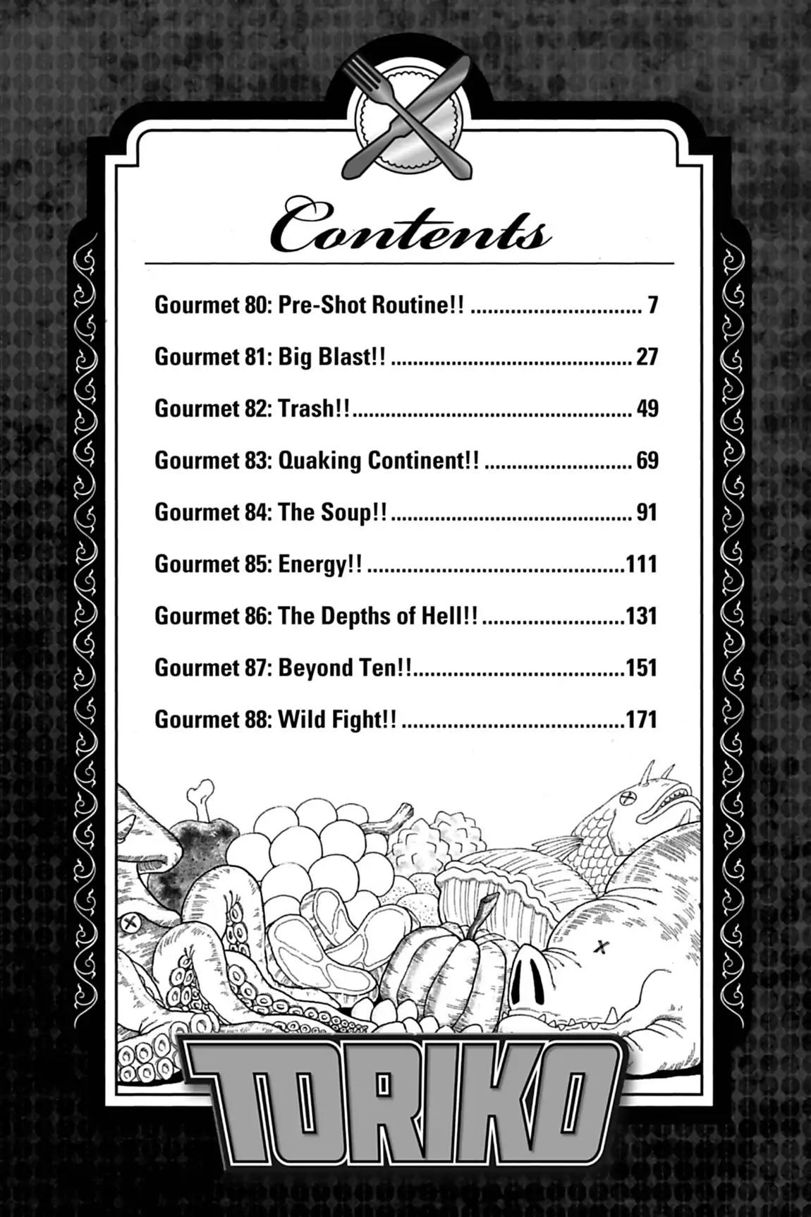 Toriko Chapter 80 page 6 - Chapter 80: Vol.10 Gourmet 80: Pre-Shot Routine!!