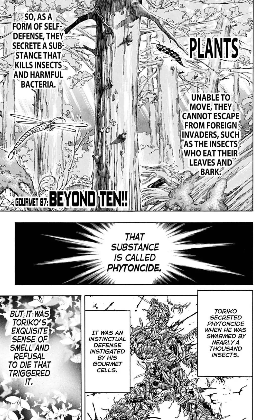Toriko Chapter 87 page 1 - Chapter 87: Vol.10 Gourmet 87: Beyond Ten!!