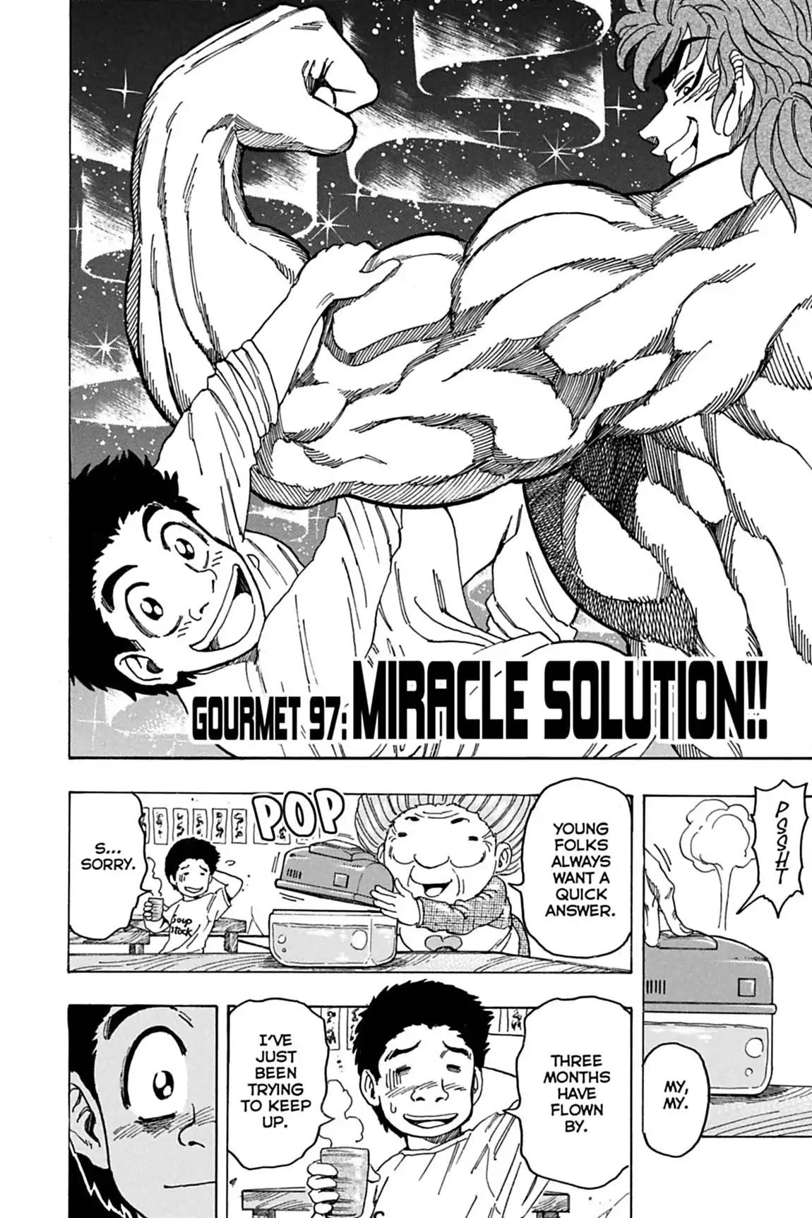Toriko Chapter 97 page 2 - Chapter 97: Vol.11 Gourmet 97: Miracle Solution!!