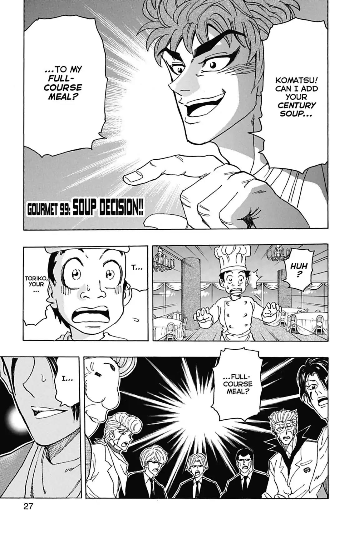 Toriko Chapter 99 page 1 - Chapter 99: Vol.12 Gourmet 99: Soup Decision!!