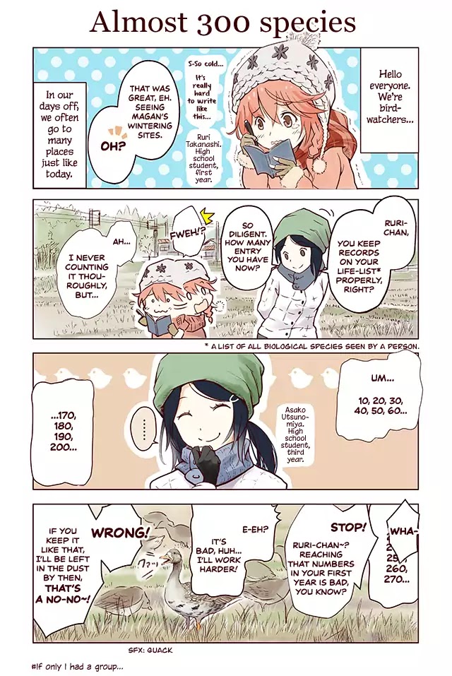 Torimibu no Takanashi-san. Chapter 3 page 1 - Chapter 3: Almost 300 species